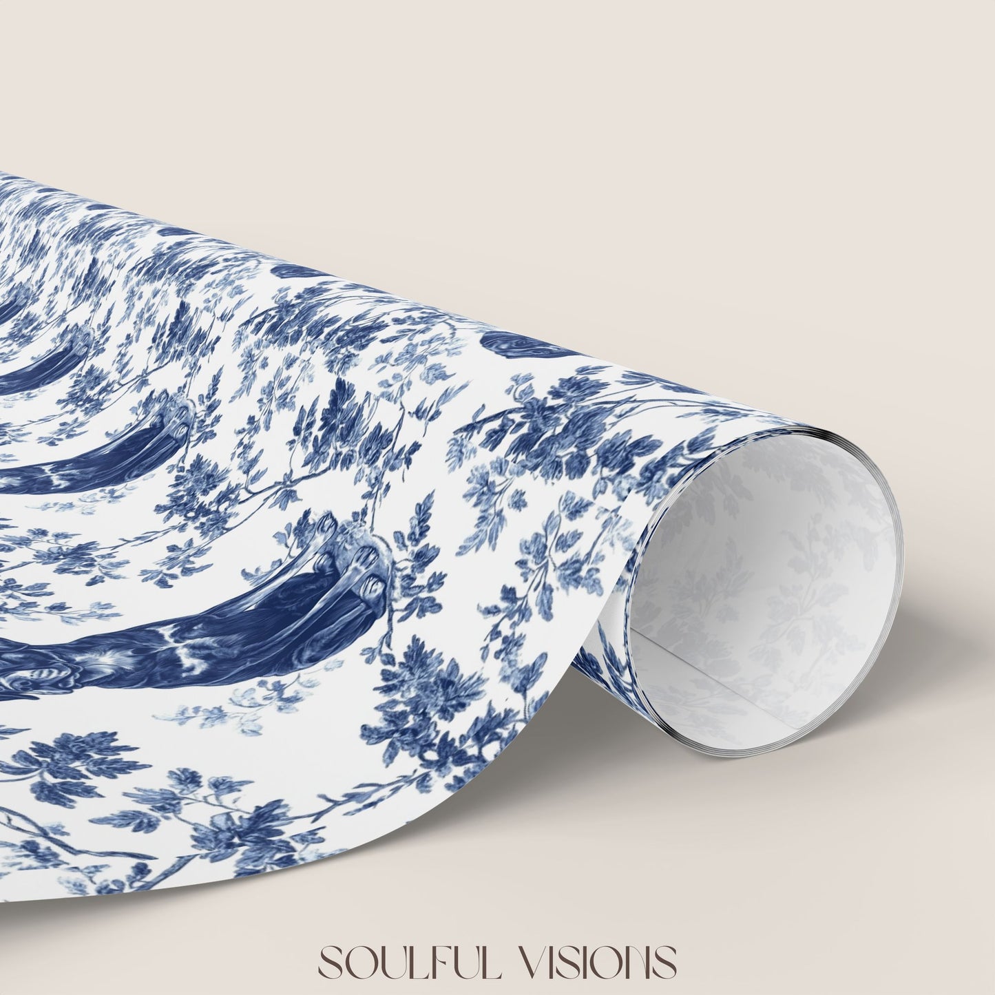 Rottweiler French Toile De Jouy Wrapping Paper
