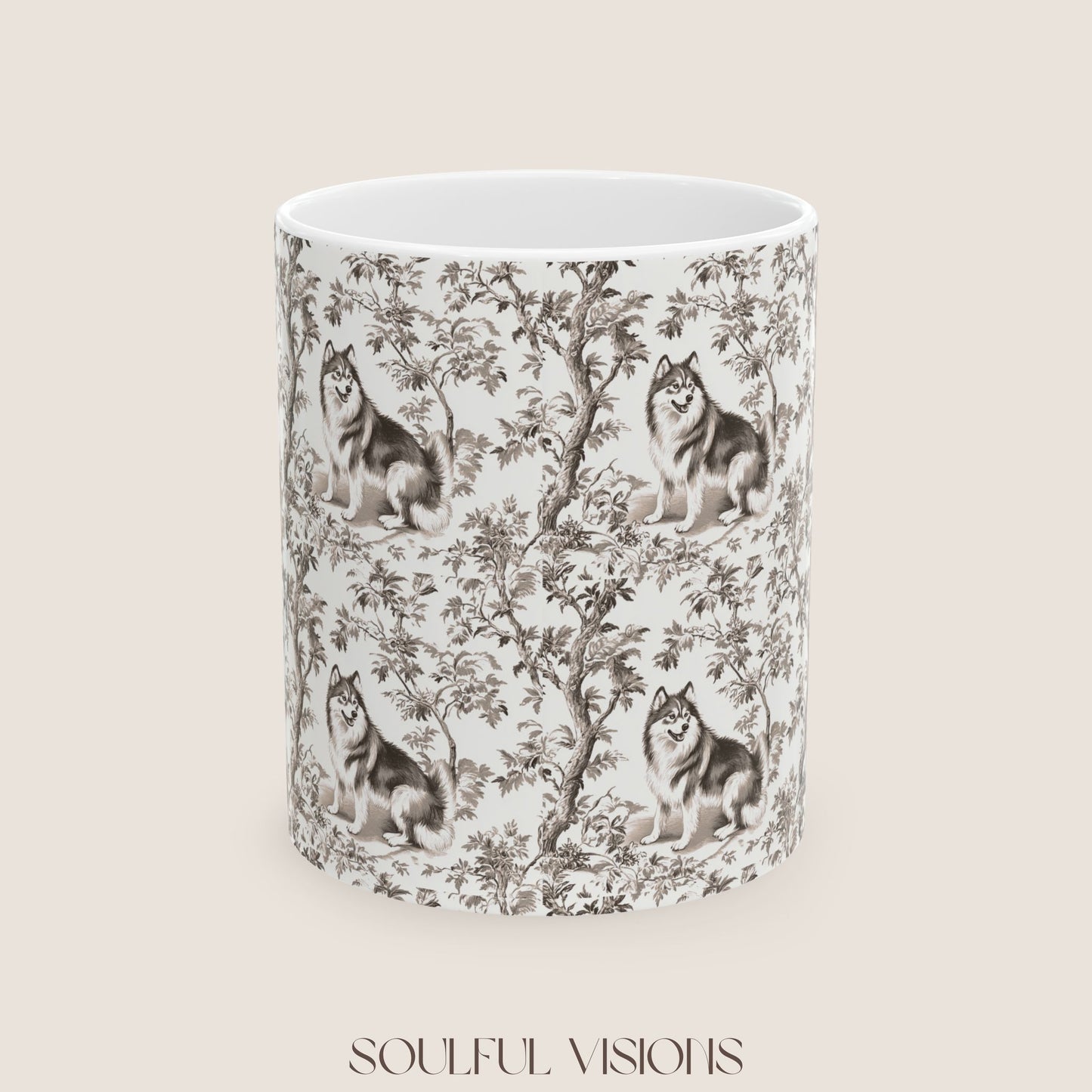 Alaskan Malamute Toile de Jouy Mug