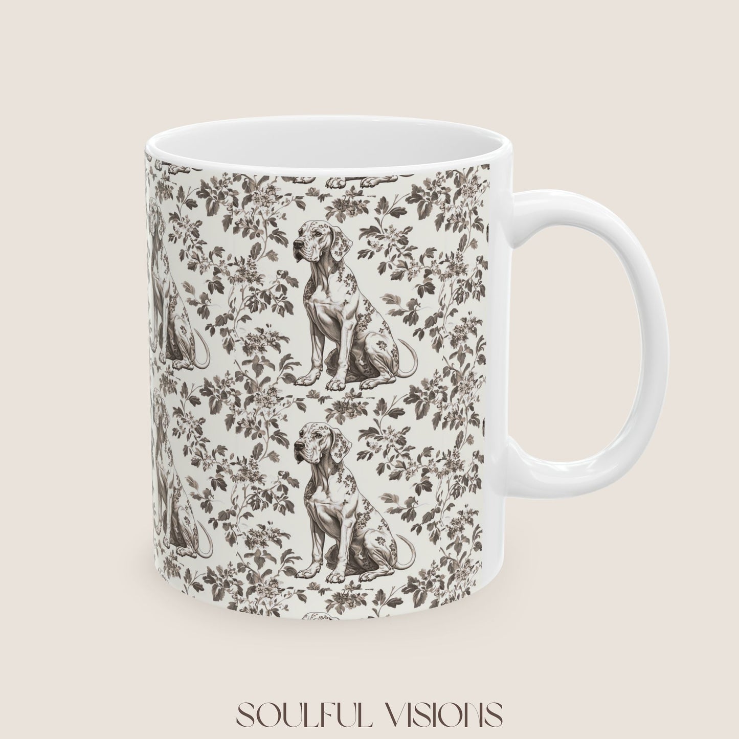 Great Dane Toile De Jouy Mug