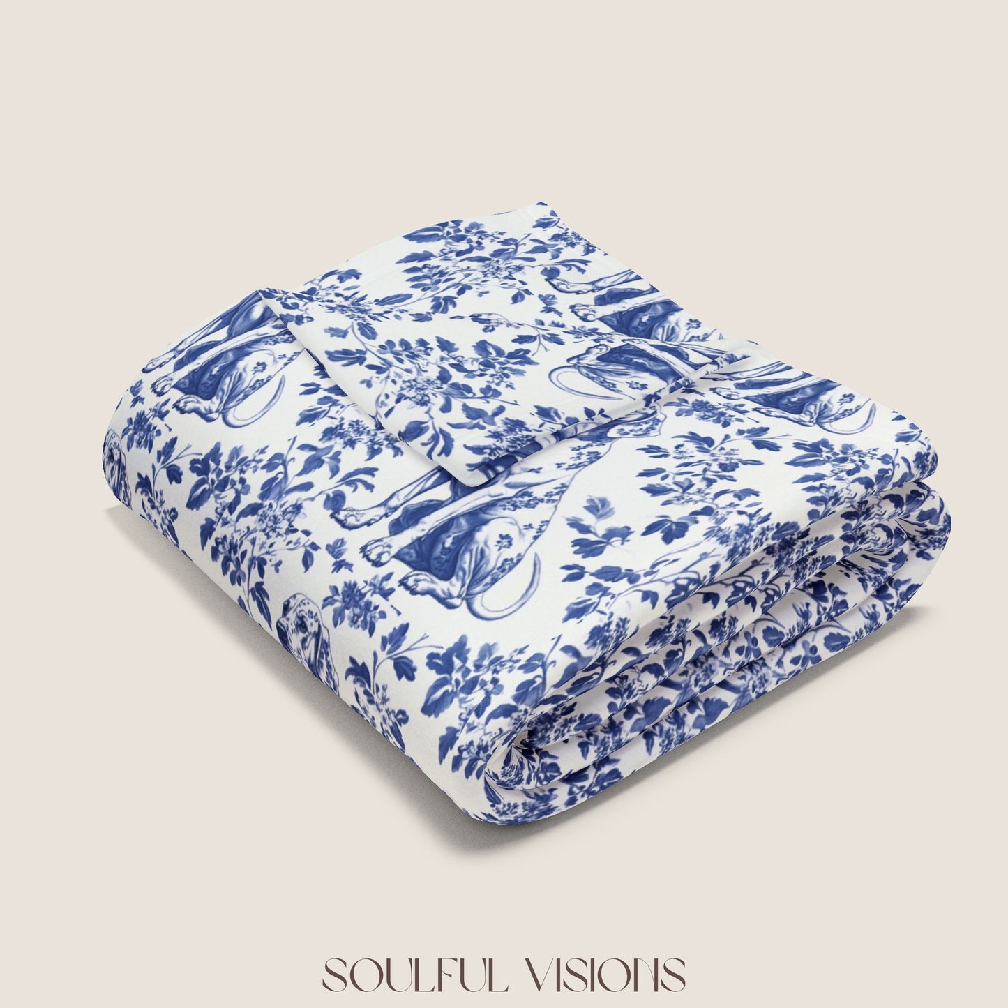 Great Dane French Toile De Jouy Blanket