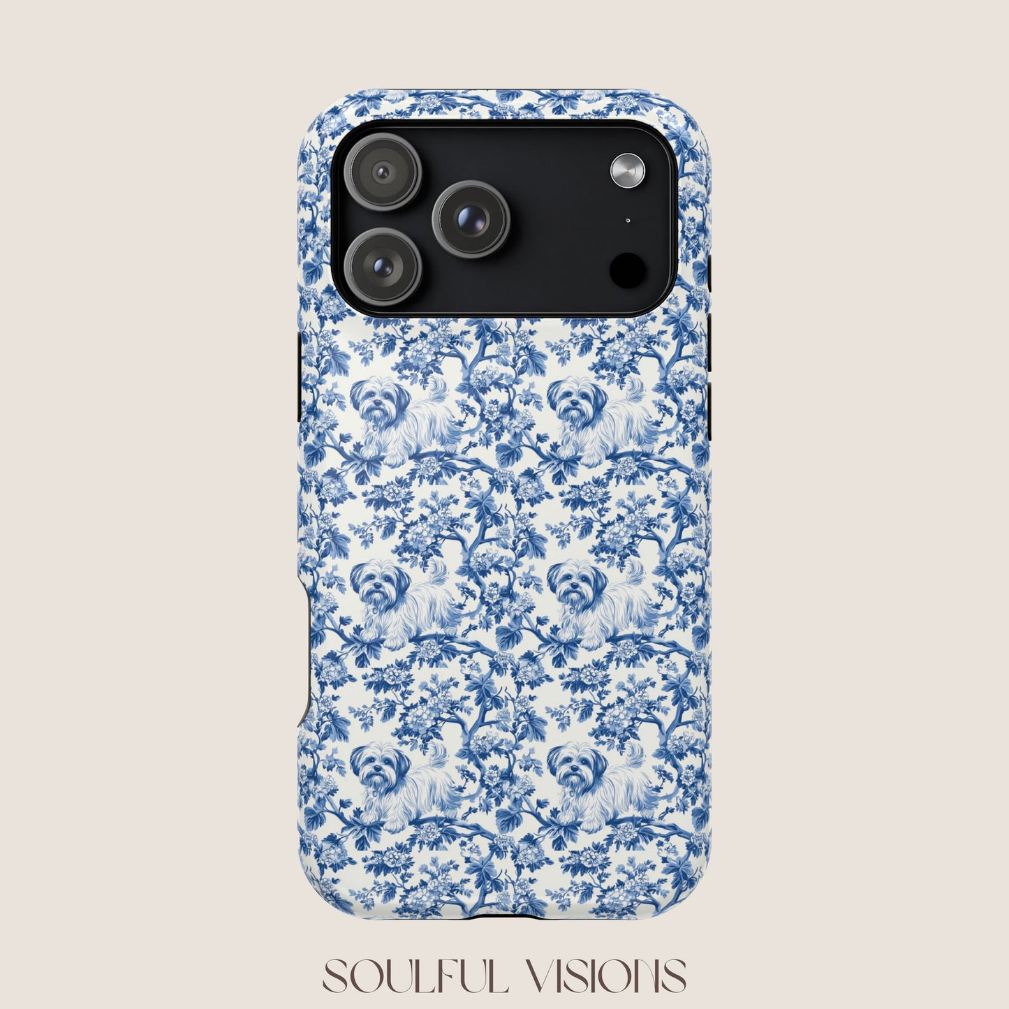 Maltese Toile De Jouy Magnetic Phone Case