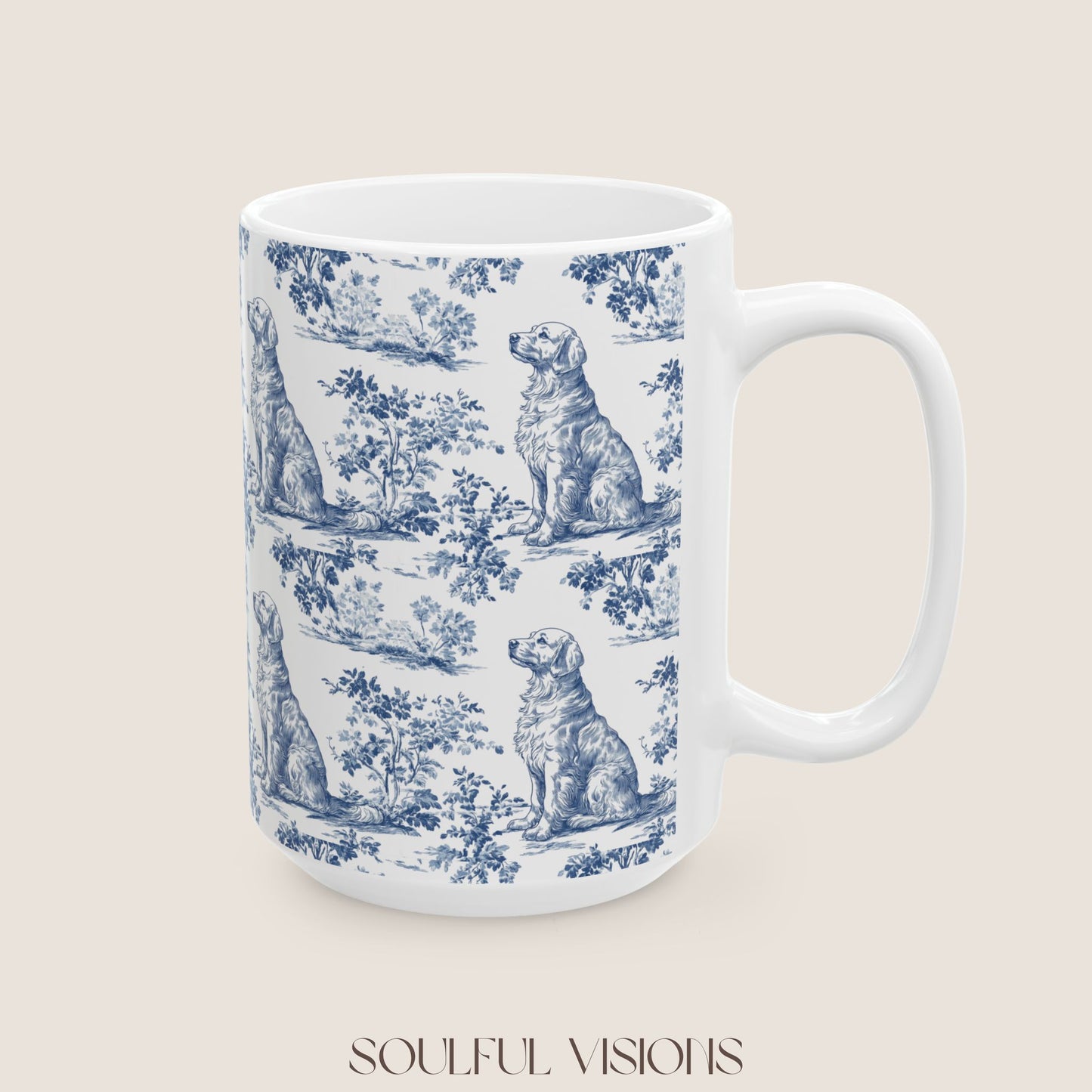 Golden Retriever Toile De Jouy Mug