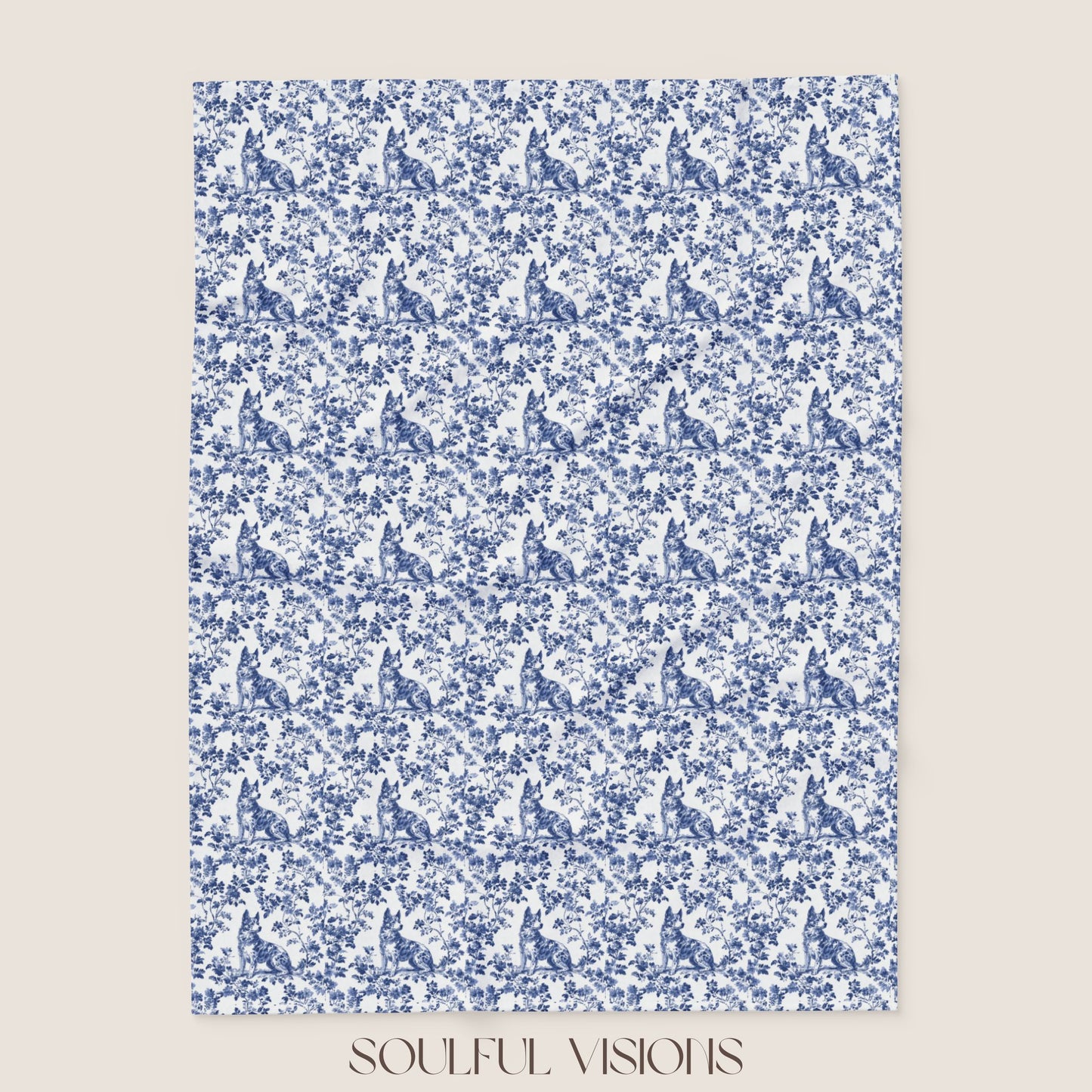 Heeler French Toile De Jouy Blanket