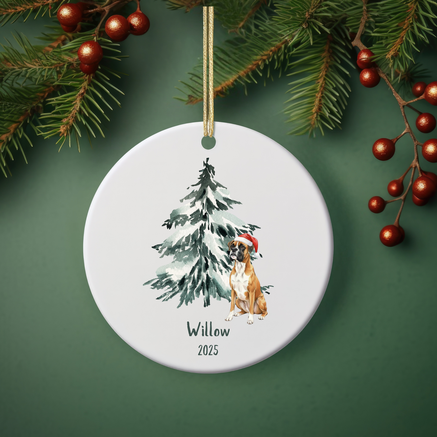 Custom Dog Christmas Ornament