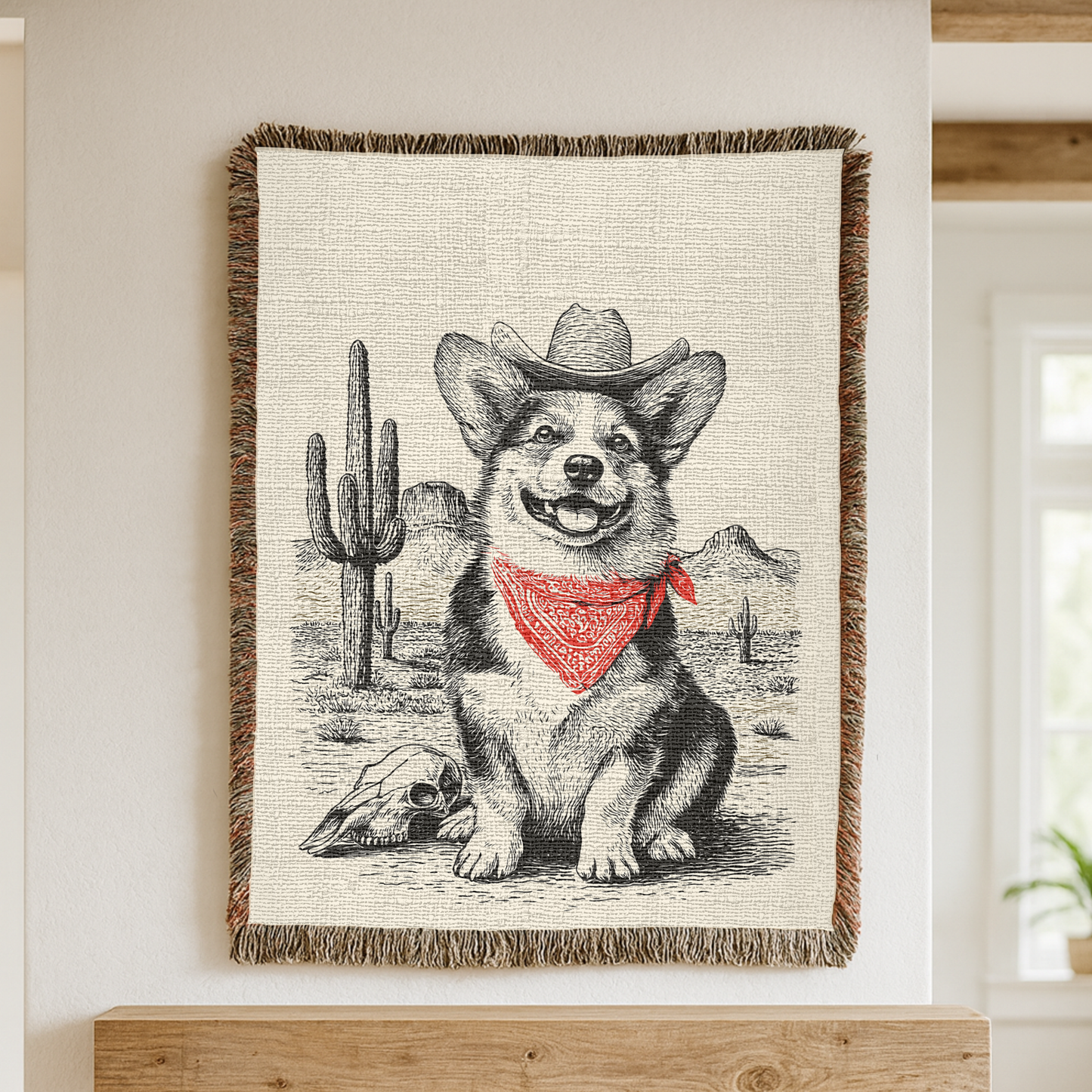 Corgi Woven Blanket