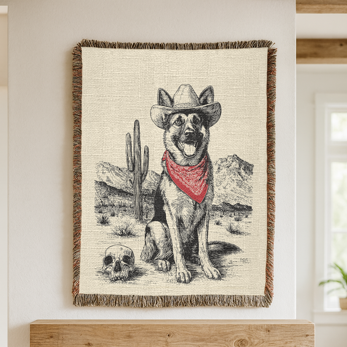 German Shepherd Woven Blanket