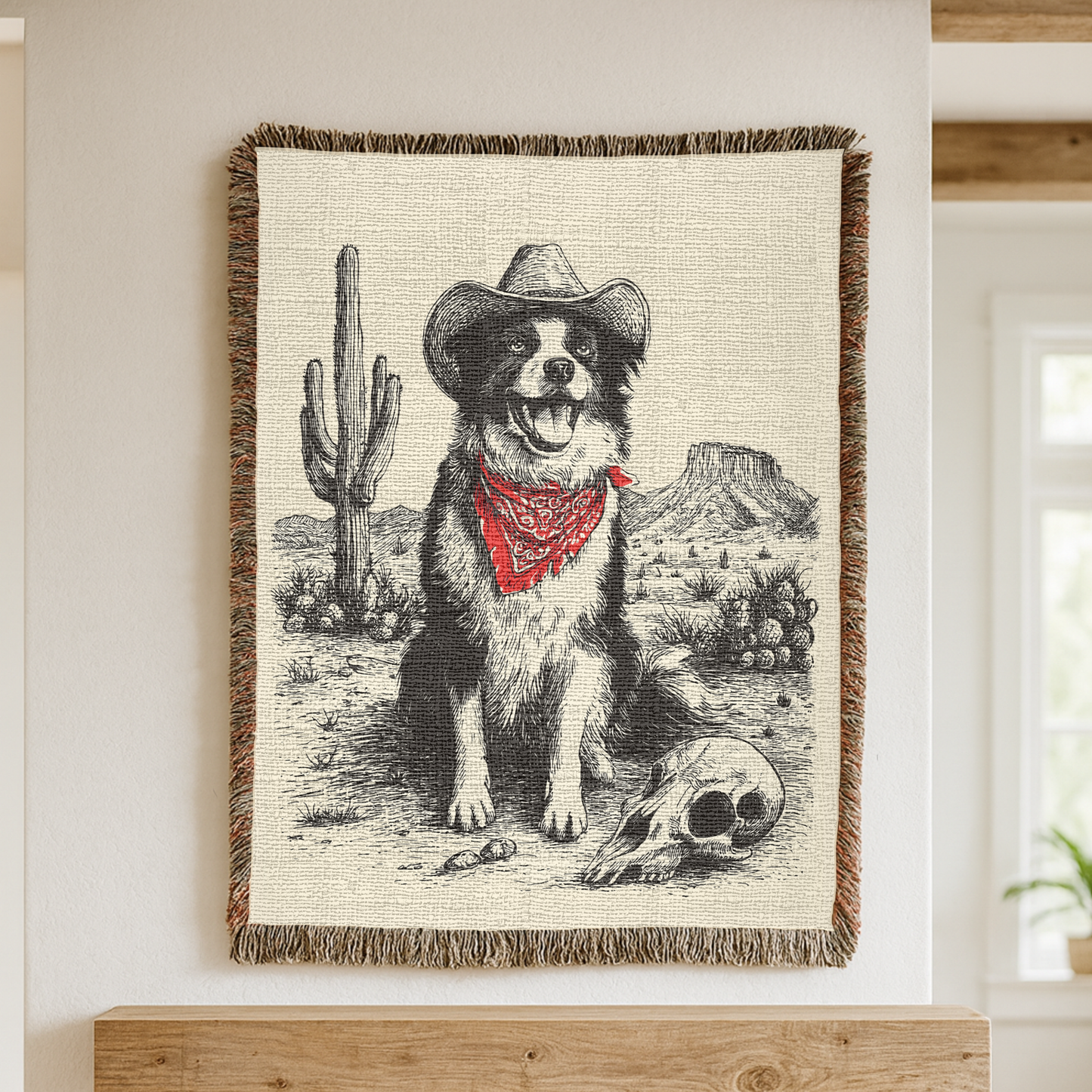 Australian Shepherd Western Woven Blanket