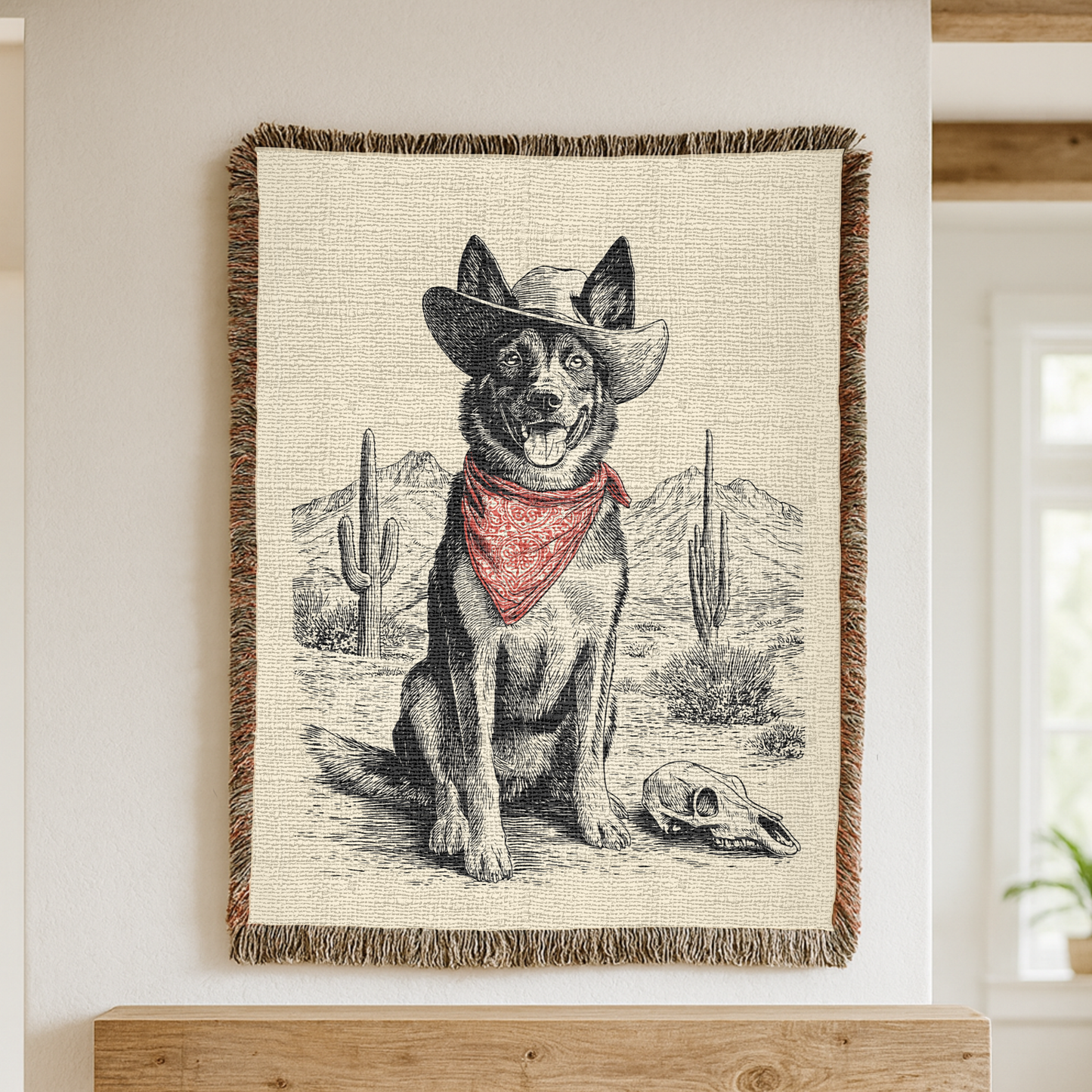 Belgian Malinois Western Woven Blanket