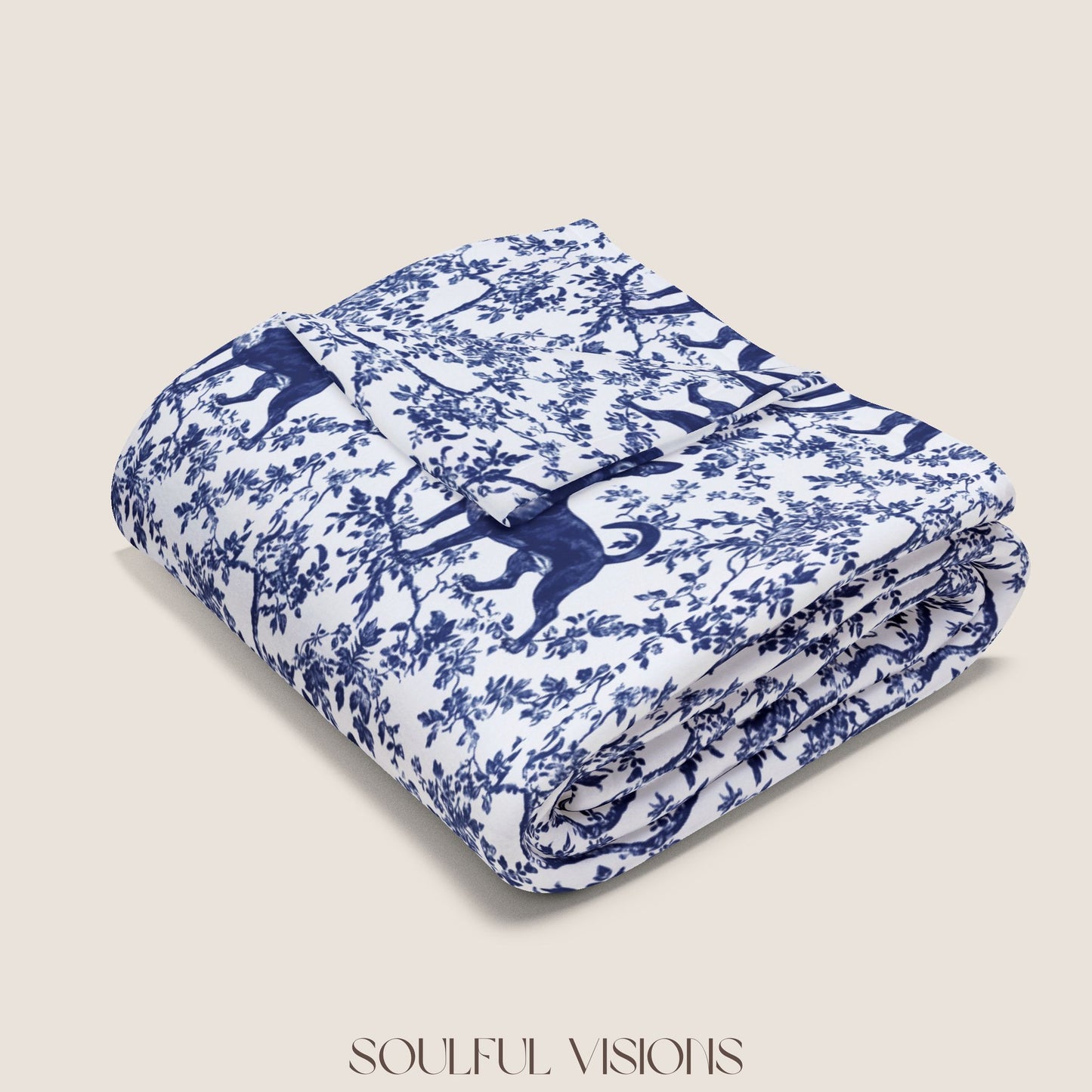 Miniature Pincher French Toile De Jouy Blanket