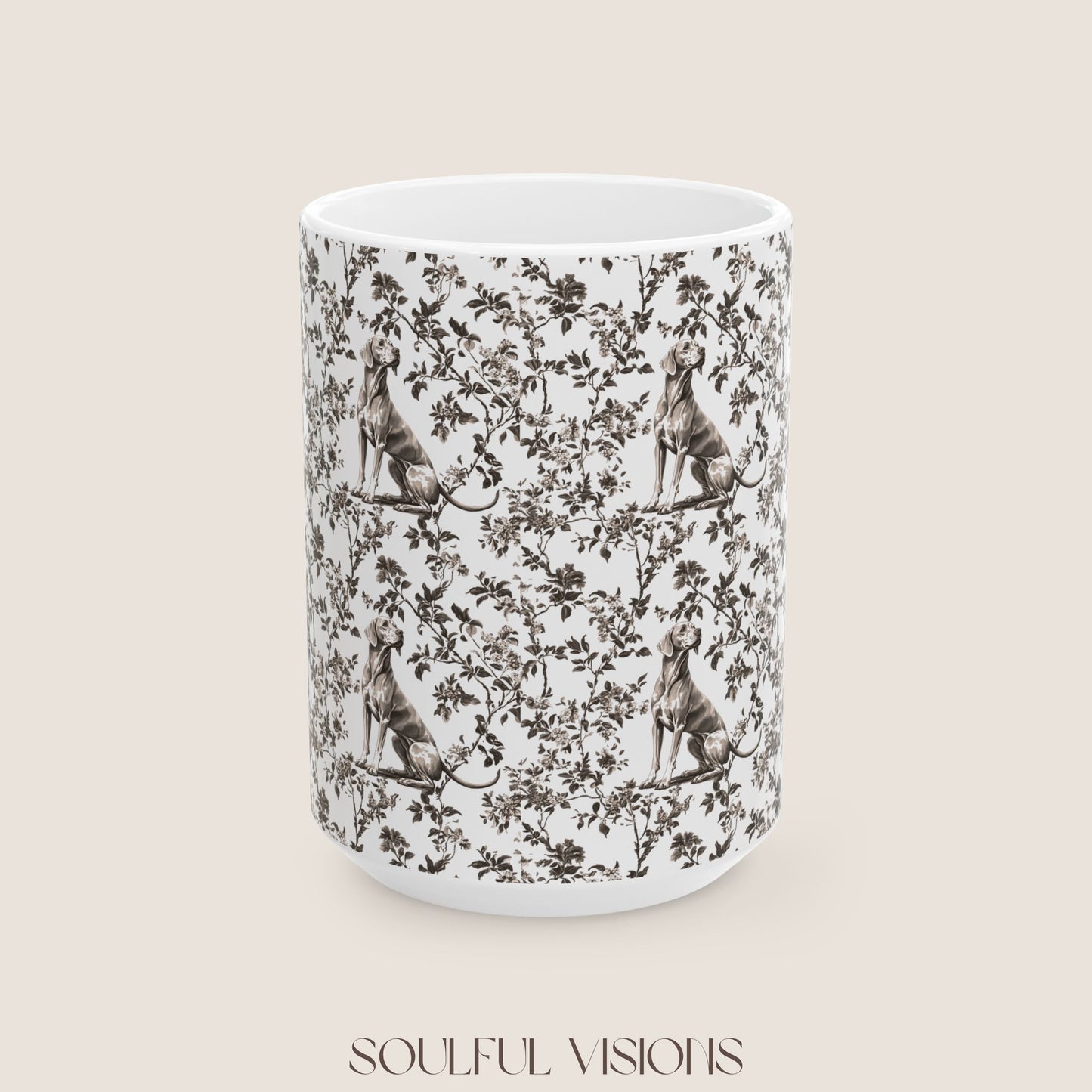 Weimaraner Toile De Jouy Mug