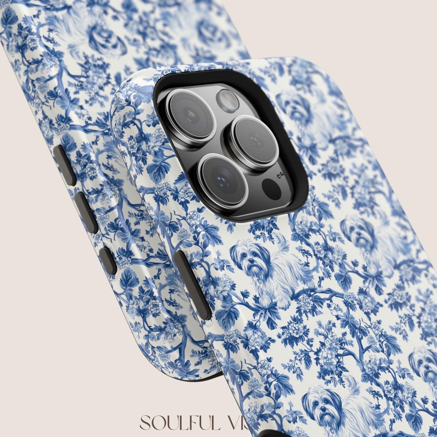 Maltese Toile De Jouy Magnetic Phone Case