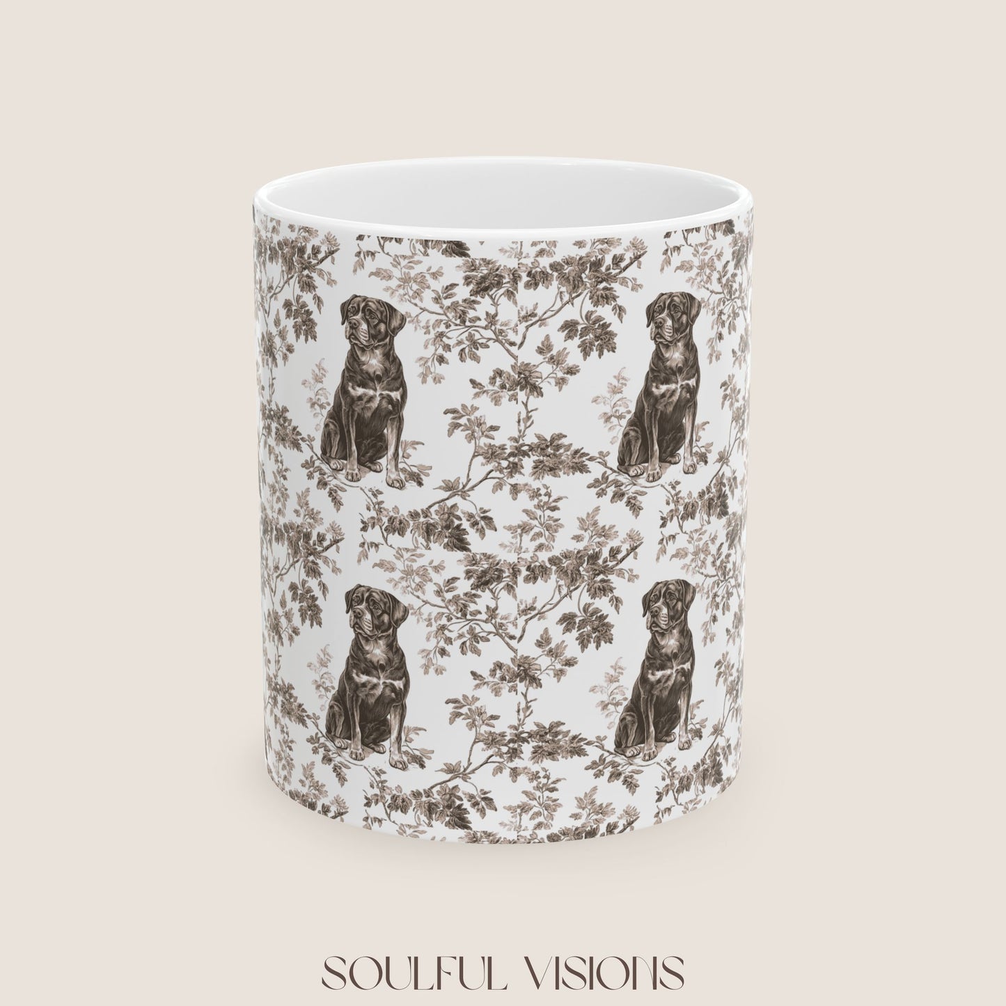 Rottweiler Toile De Jouy Mug