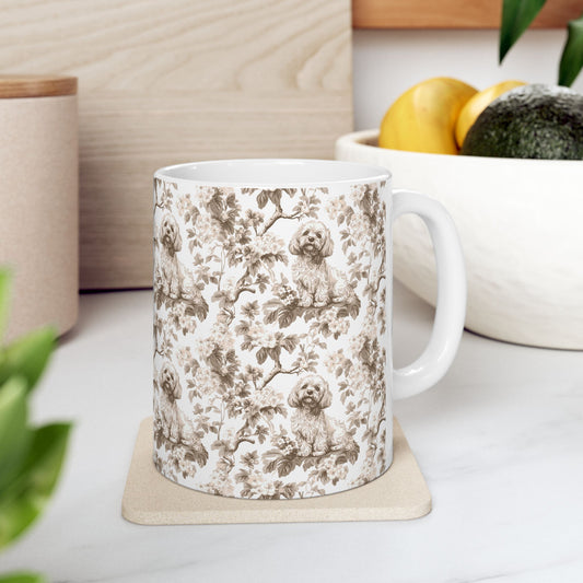 Cavapoo Toile De Jouy Mug