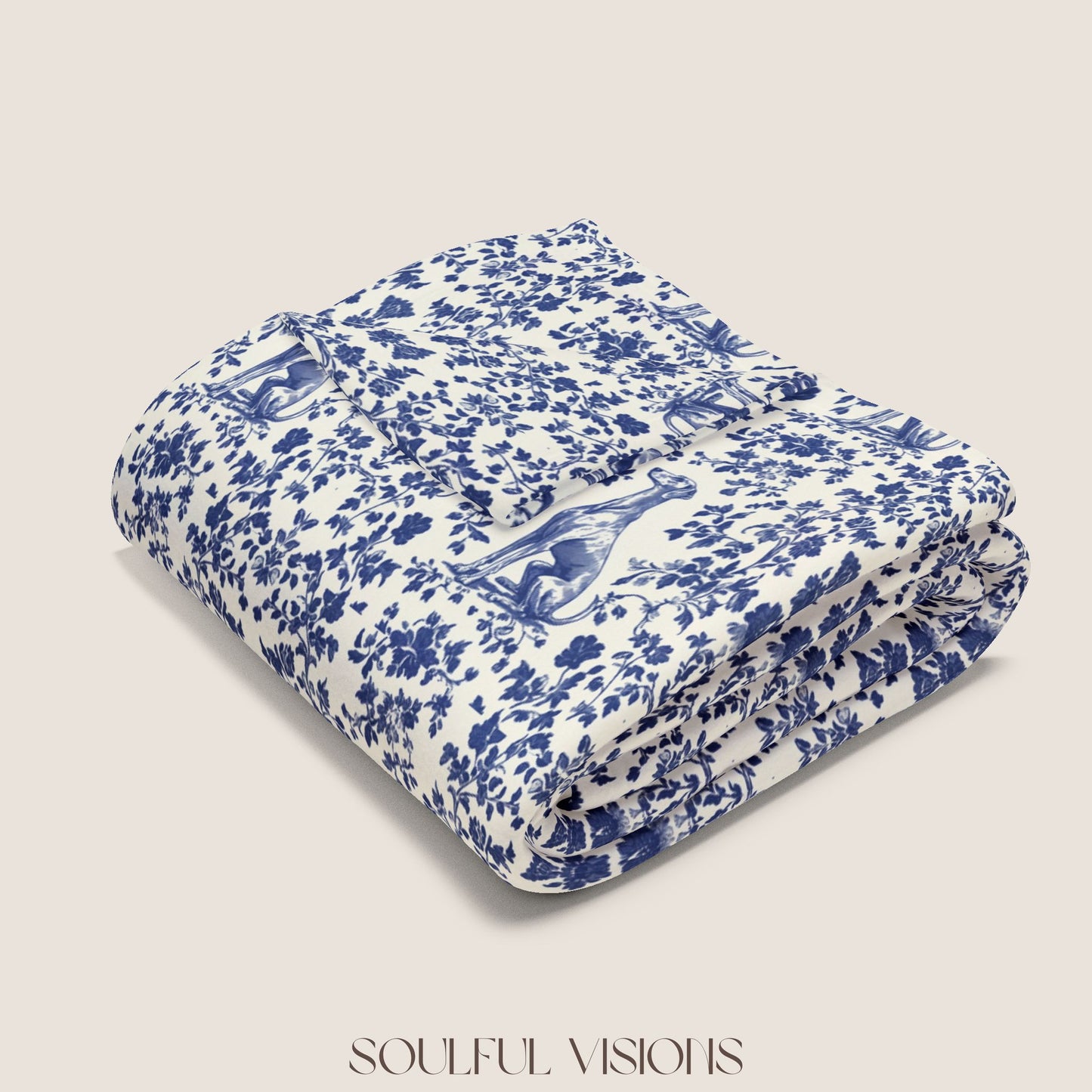GreyHound French Toile De Jouy Blanket