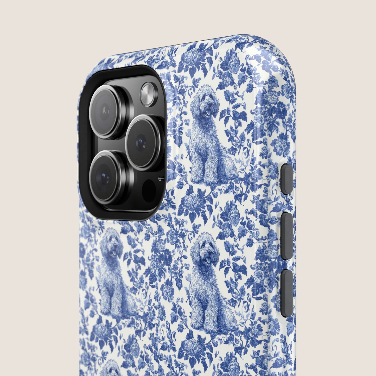 Labradoodle Toile De Jouy Magnetic Phone Case