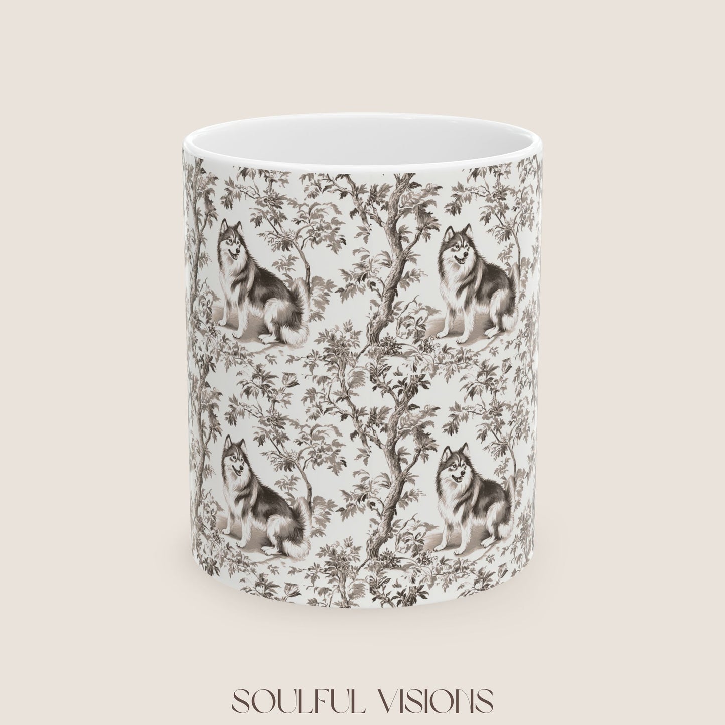 Alaskan Malamute Toile de Jouy Mug