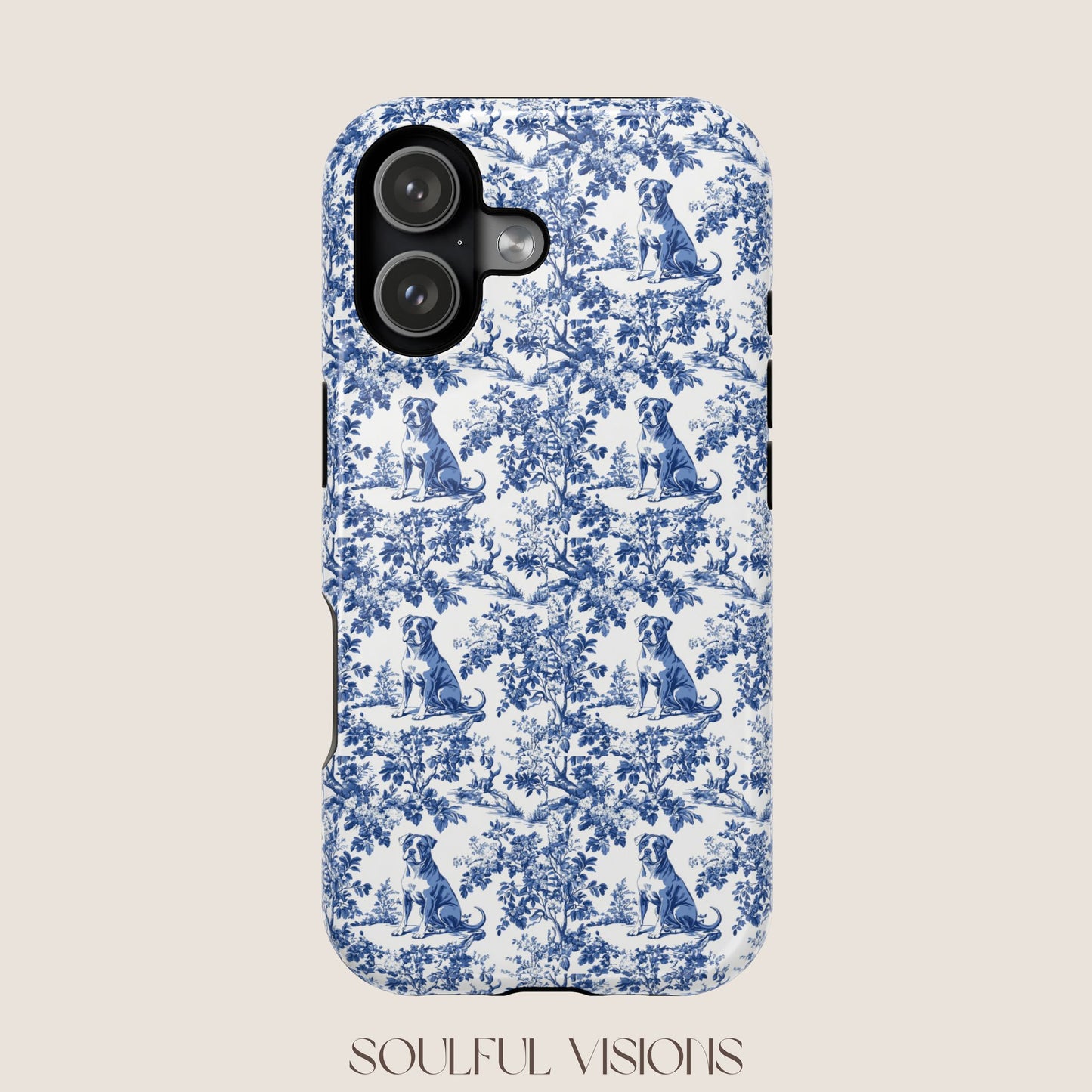 Pitbull Toile De Jouy Magnetic Phone Case