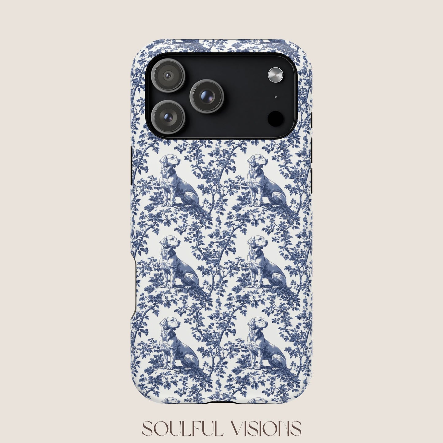 Labrador Toile De Jouy Magnetic Phone Case