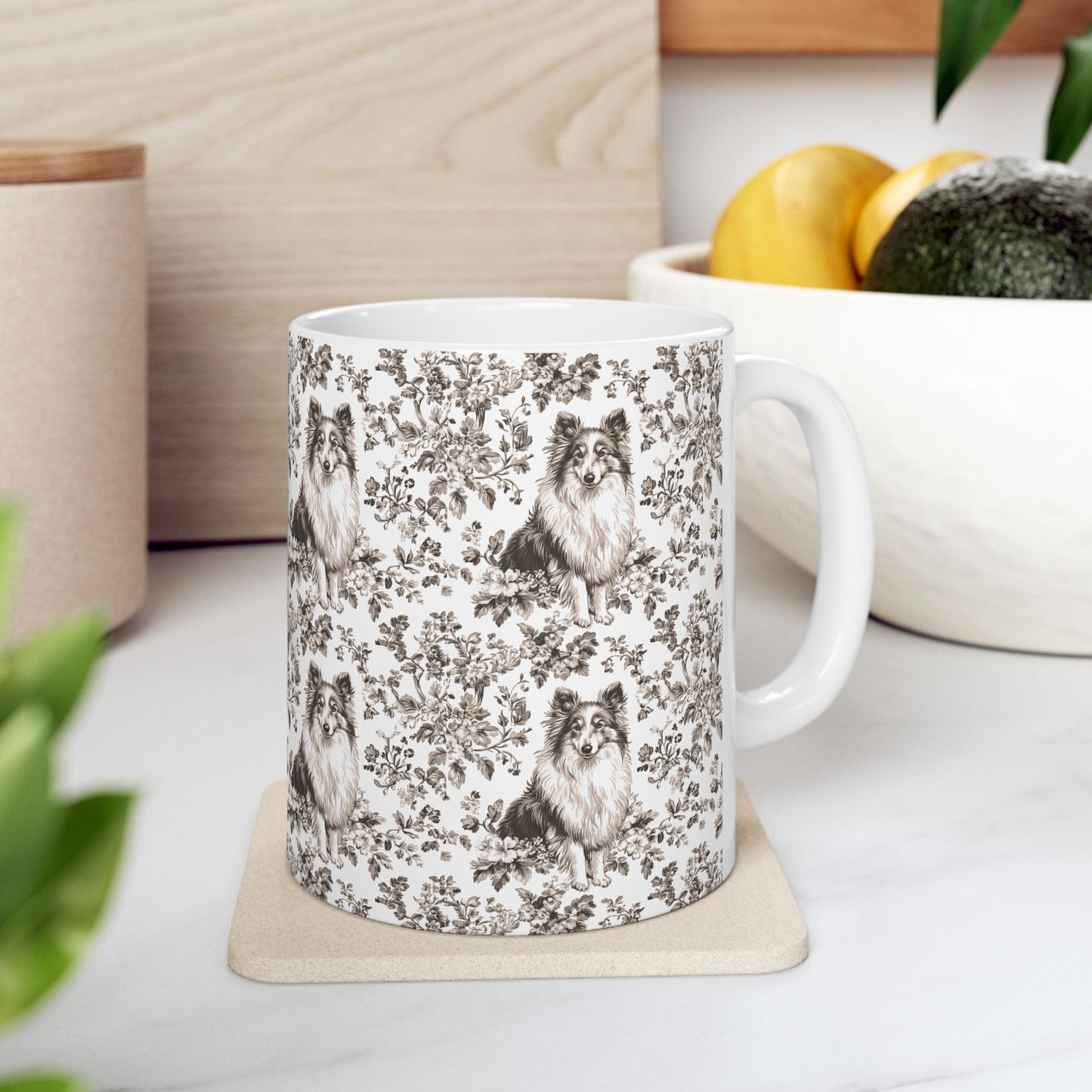 Shetland Sheepdog Toile De Jouy Mug