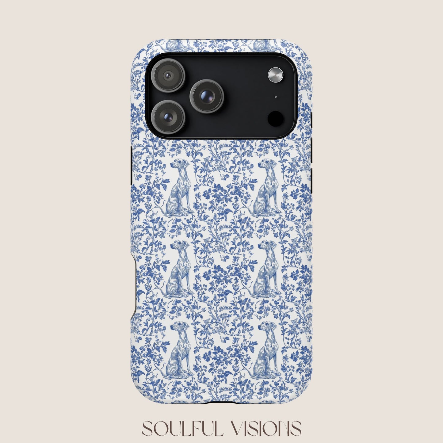 Whippet Toile De Jouy Magnetic Phone Case