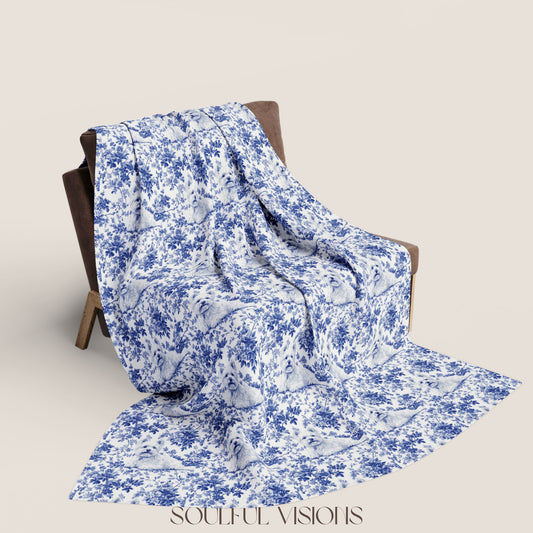 Westie Toile French Toile De Jouy Blanket