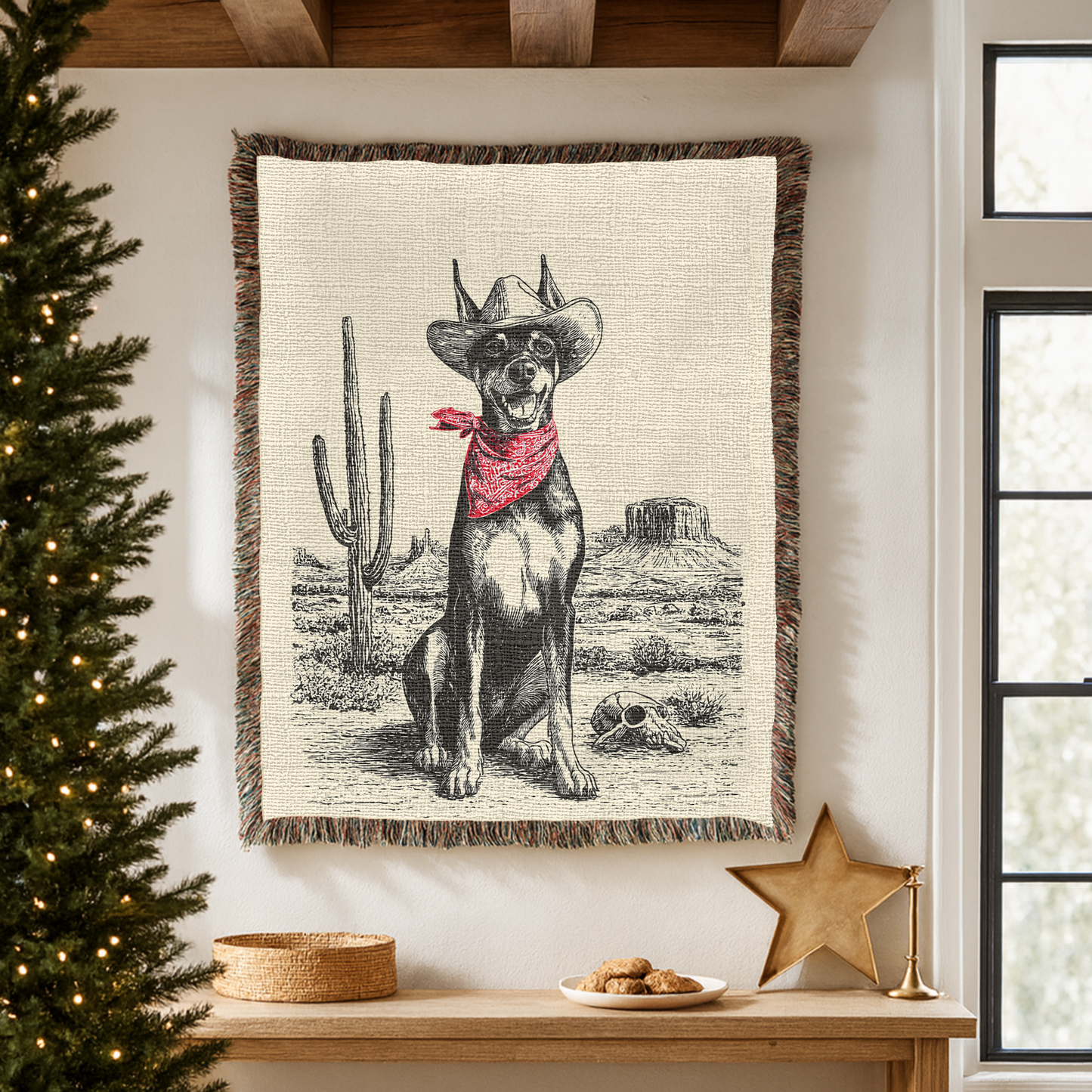 Doberman Woven Blanket