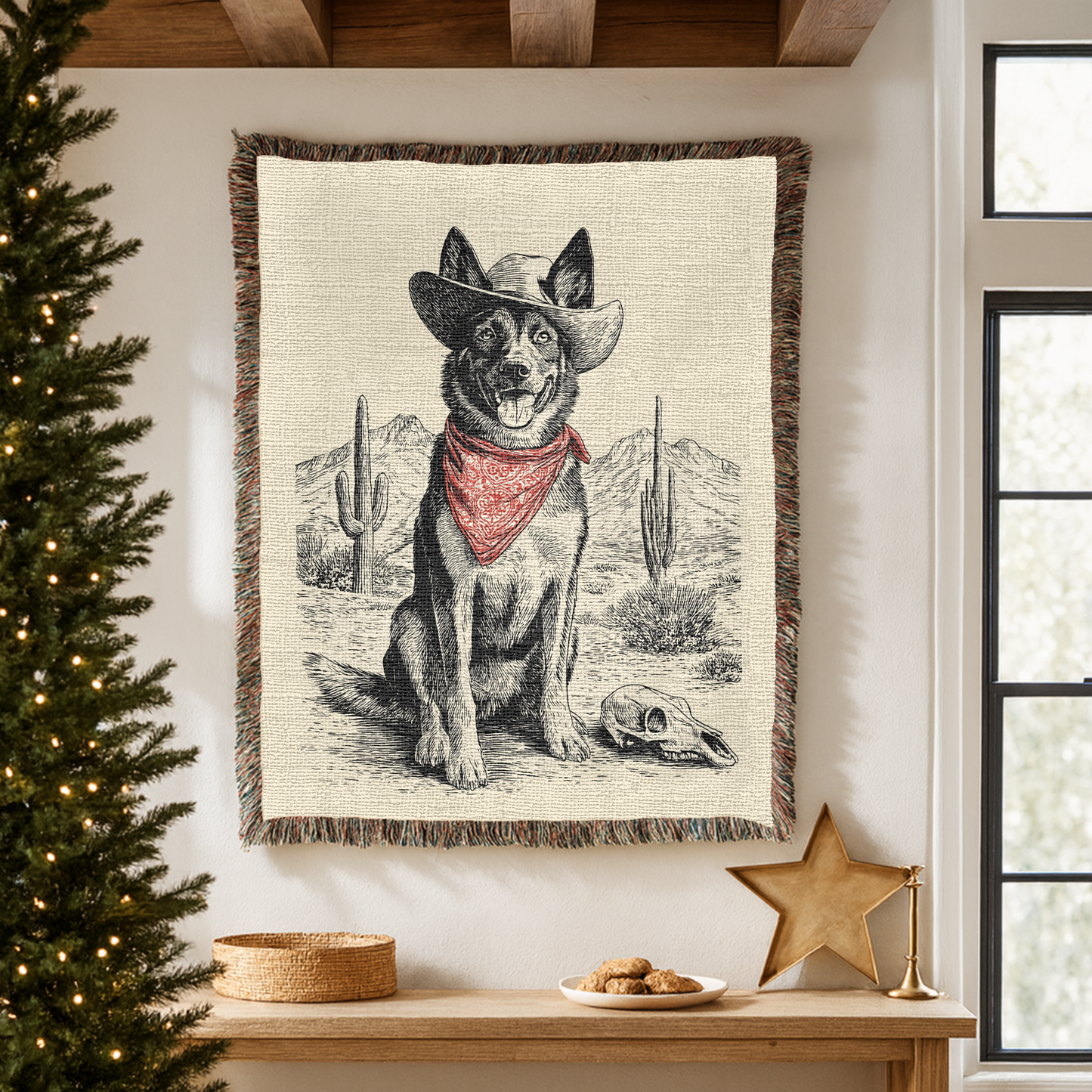 Belgian Malinois Western Woven Blanket