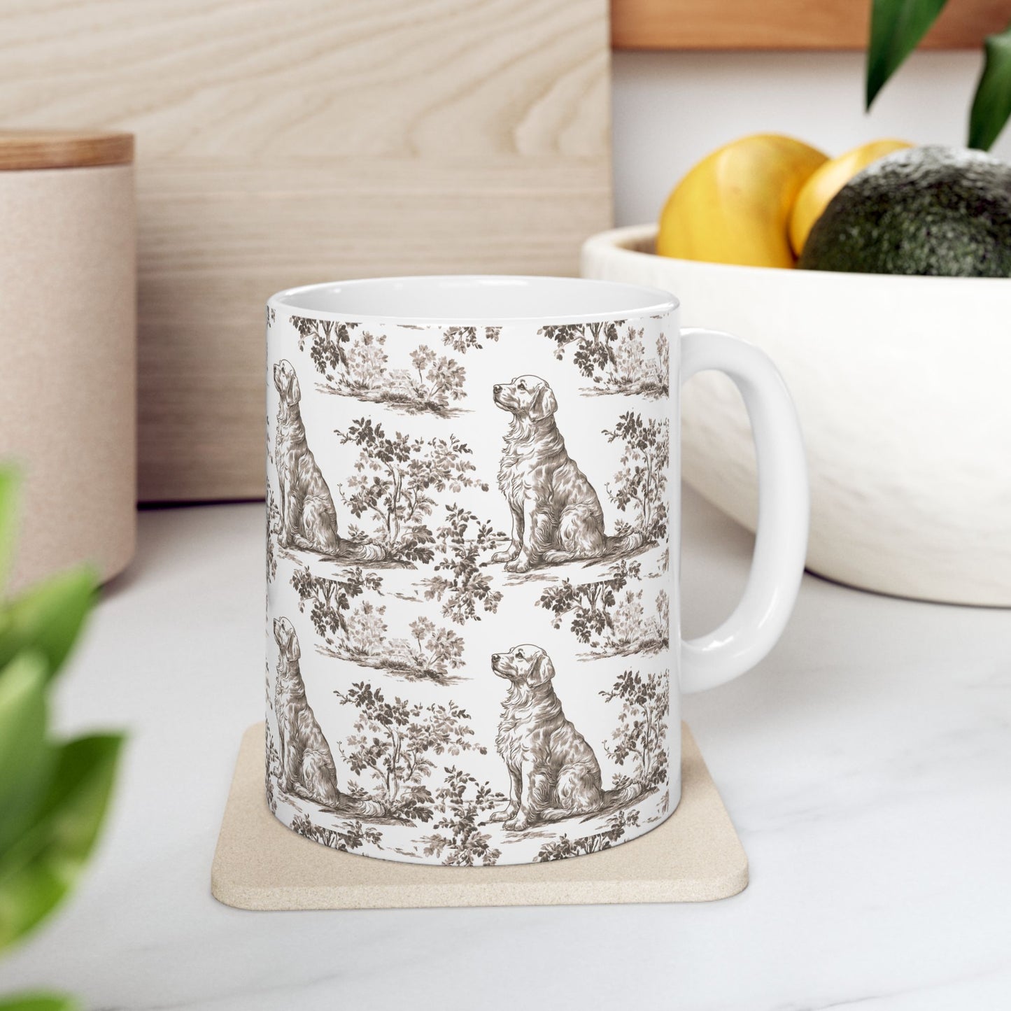 Golden Retriever Toile De Jouy Mug