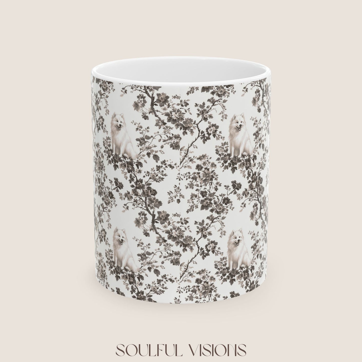 Samoyed Toile De Jouy Mug