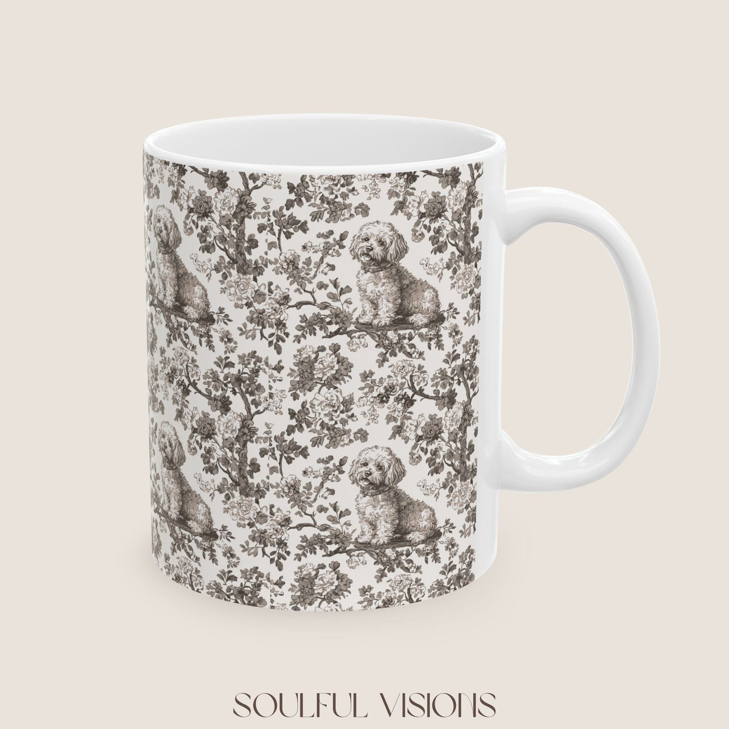 Bichon Frise Toile de Jouy Mug