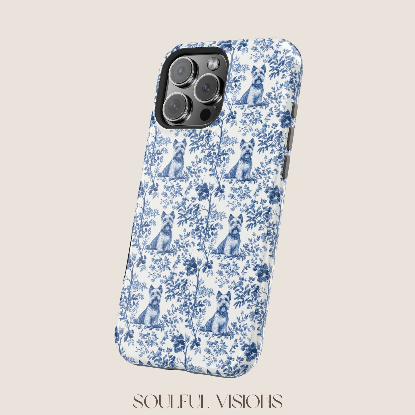 Scottish Terrier Toile De Jouy Magnetic Phone Case