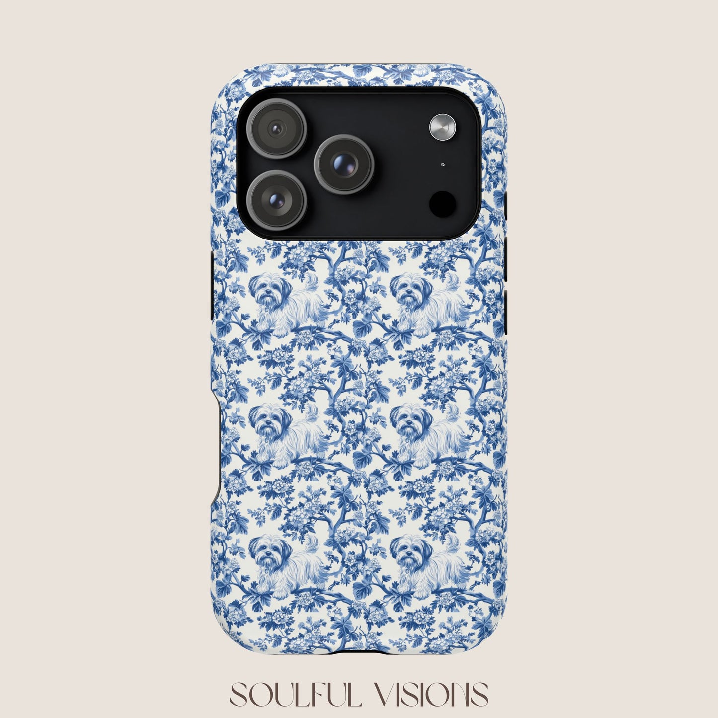 Maltese Toile De Jouy Magnetic Phone Case