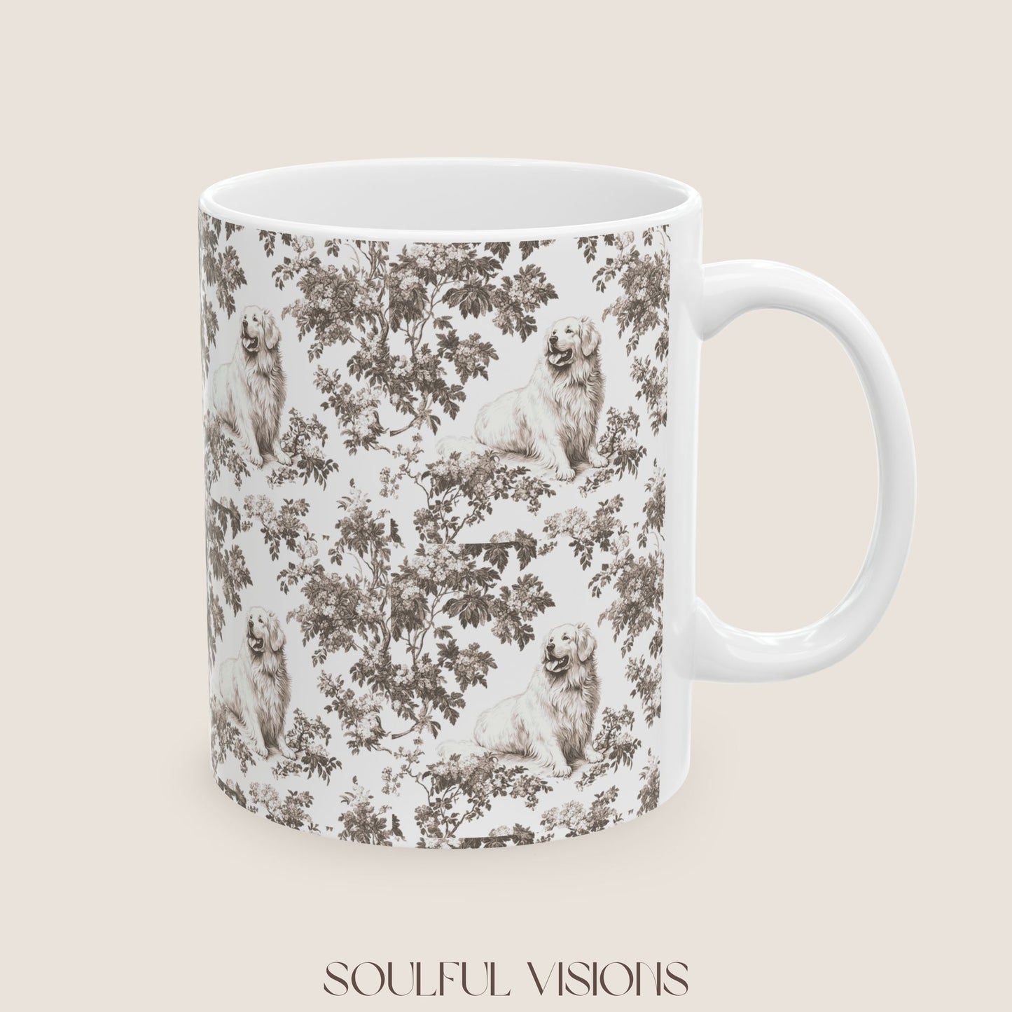 Great Pyrenees Toile De Jouy Mug