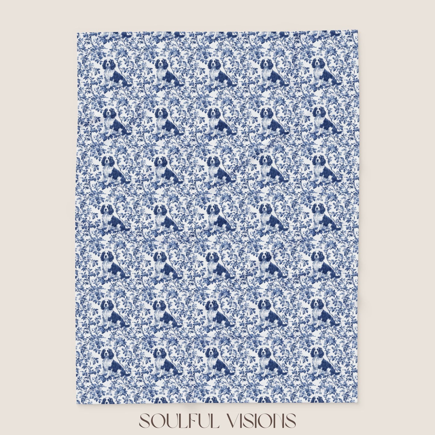 English Springer French Toile De Jouy Blanket