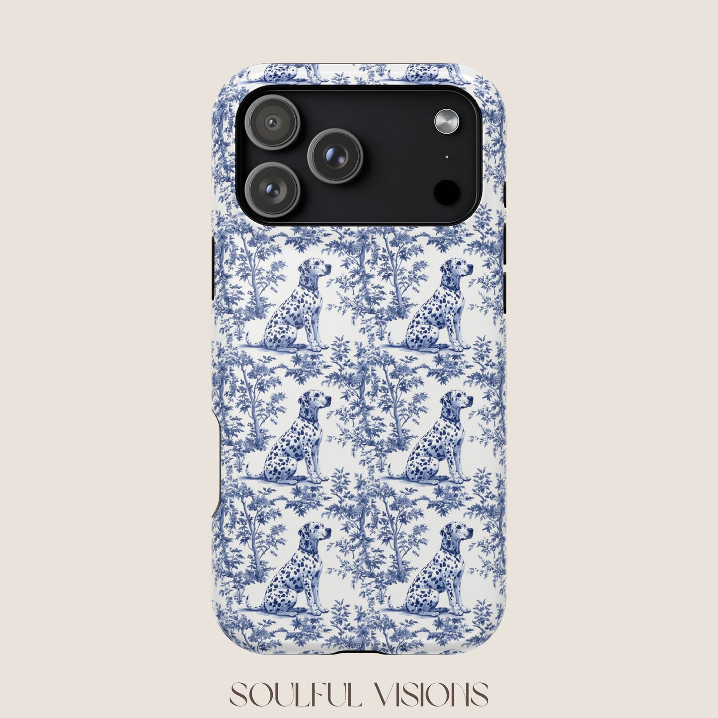 Dalmatian Toile De Jouy Magnetic Phone Case