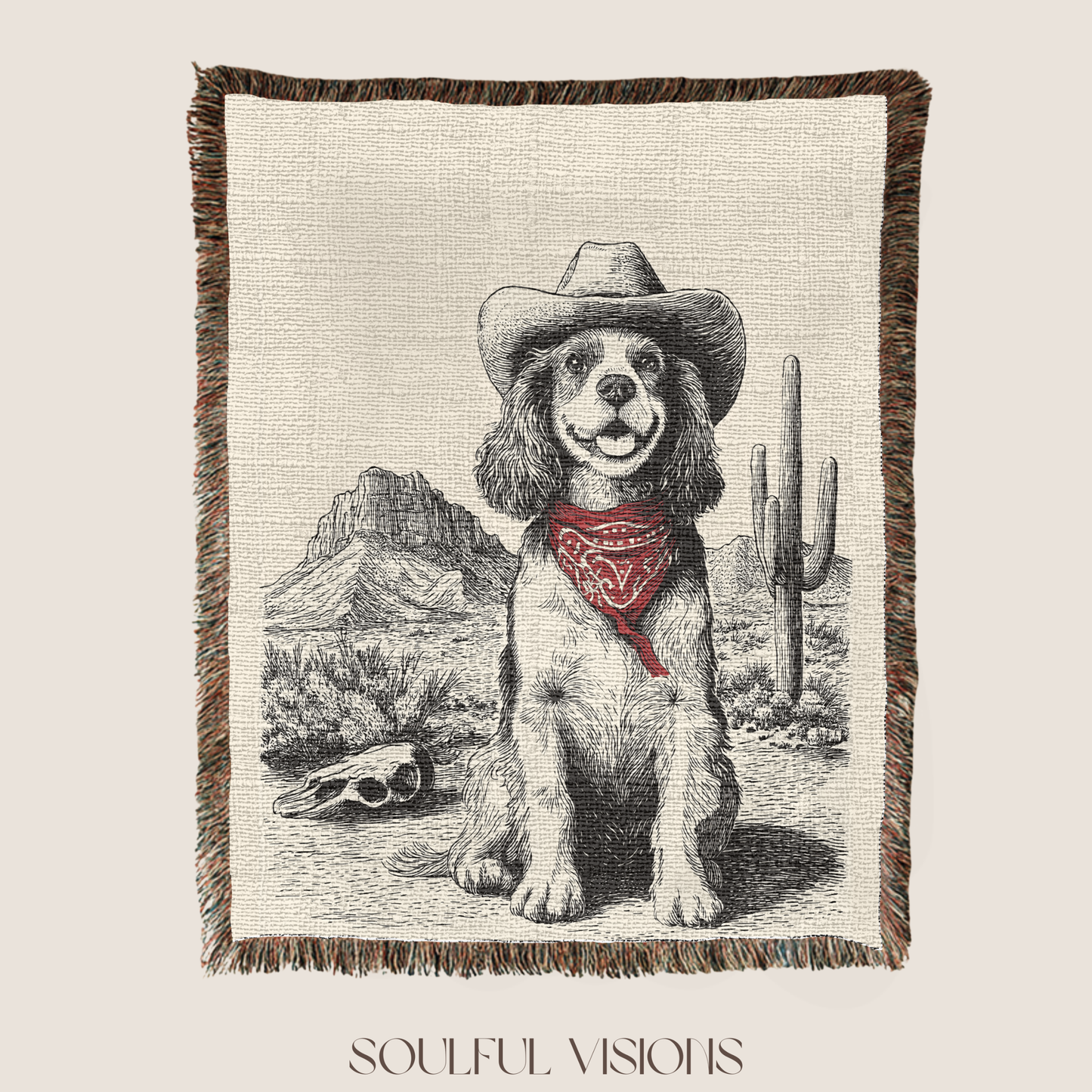Cocker Spaniel Woven Blanket
