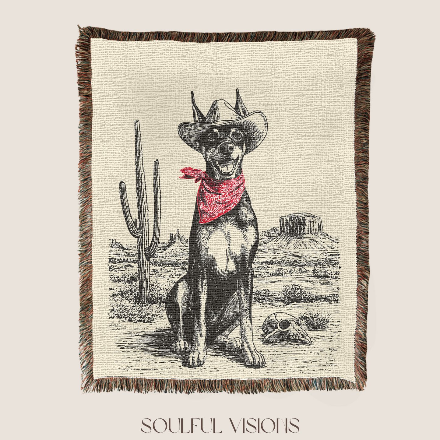 Doberman Woven Blanket