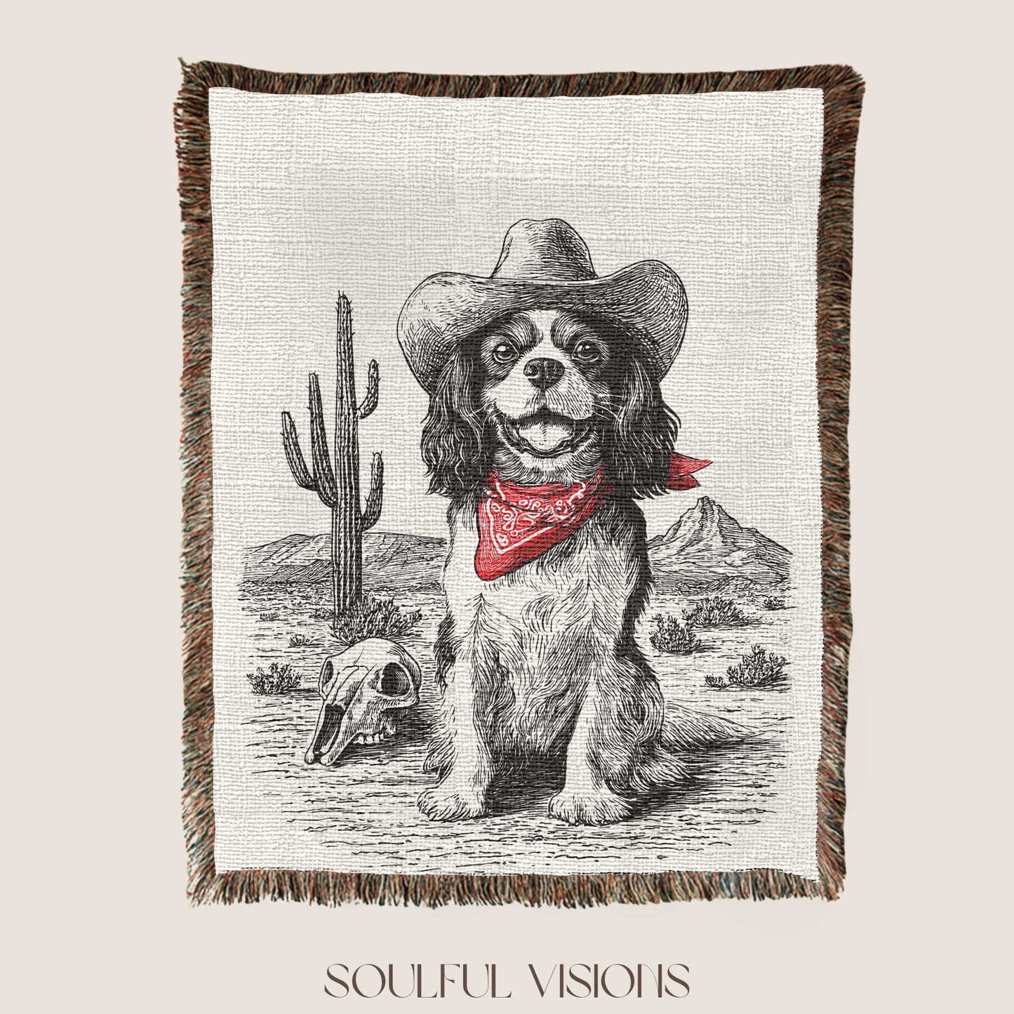 Cavalier King Charles Spaniel Woven Blanket