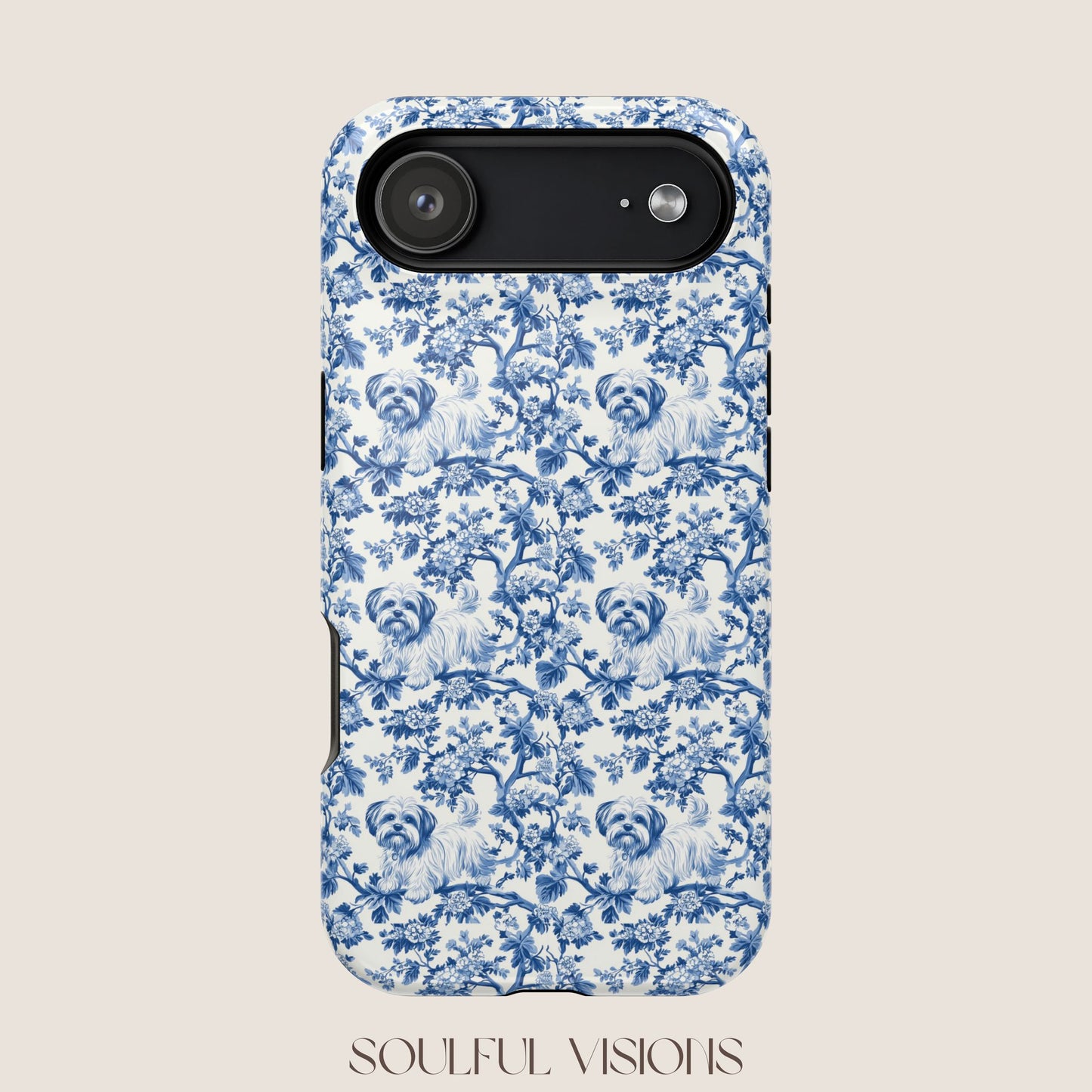 Maltese Toile De Jouy Magnetic Phone Case