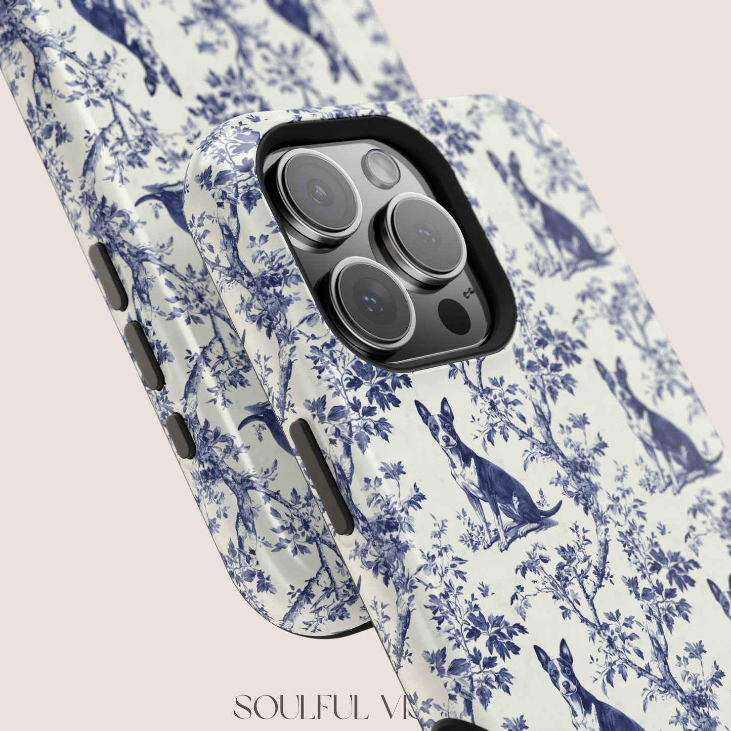 Basenji Toile De Jouy Magnetic Phone Case