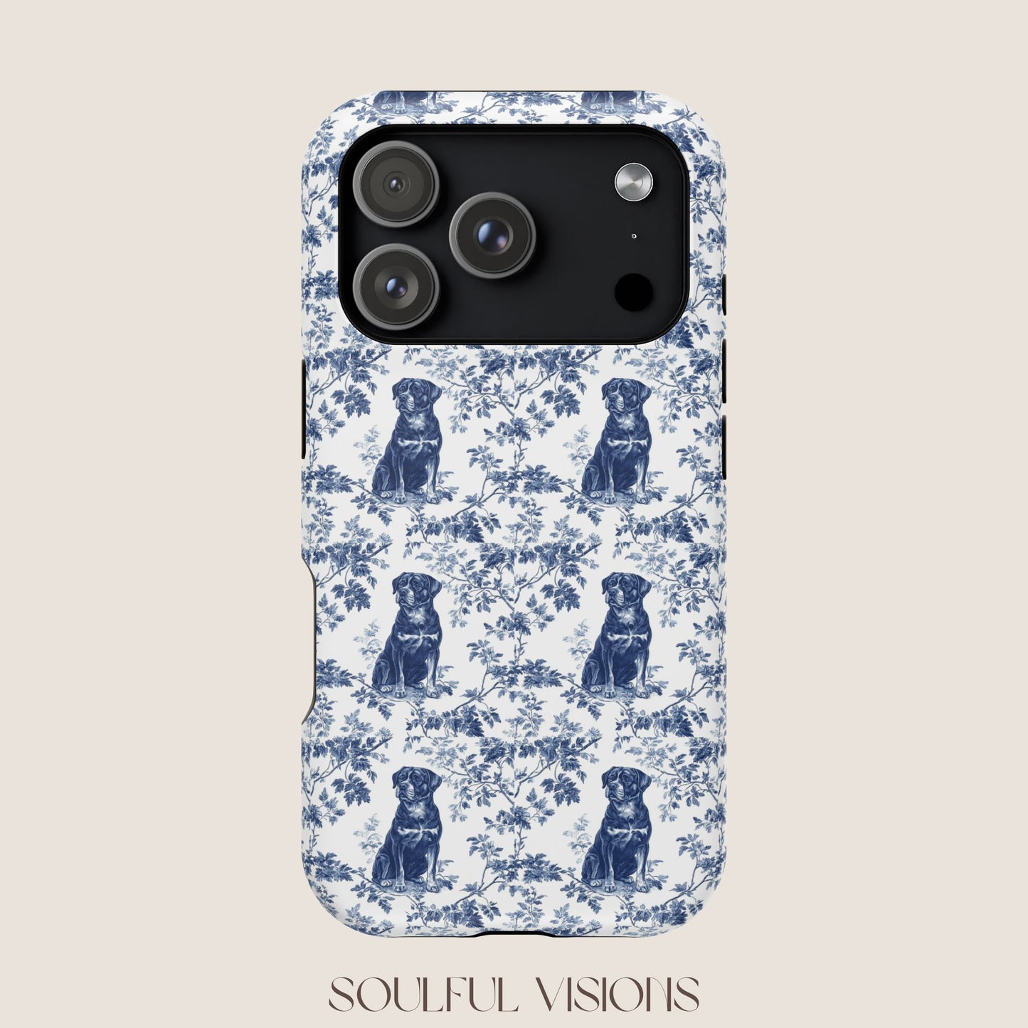 Rottweiler Toile De Jouy Magnetic Phone Case