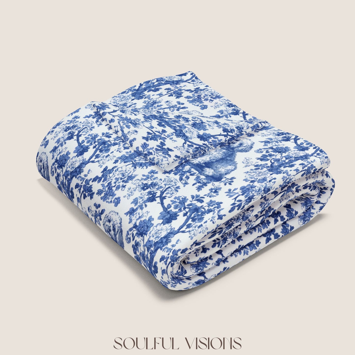 Bichon Fries French Toile De Jouy Blanket