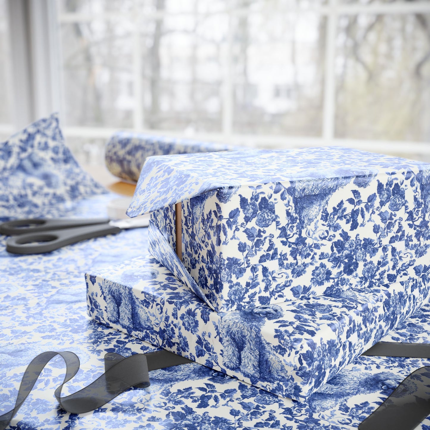 Labradoodle French Toile De Jouy Wrapping Paper
