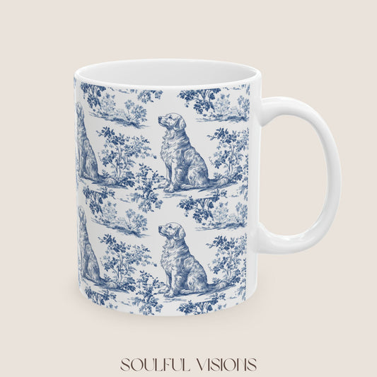 Golden Retriever Toile De Jouy Mug
