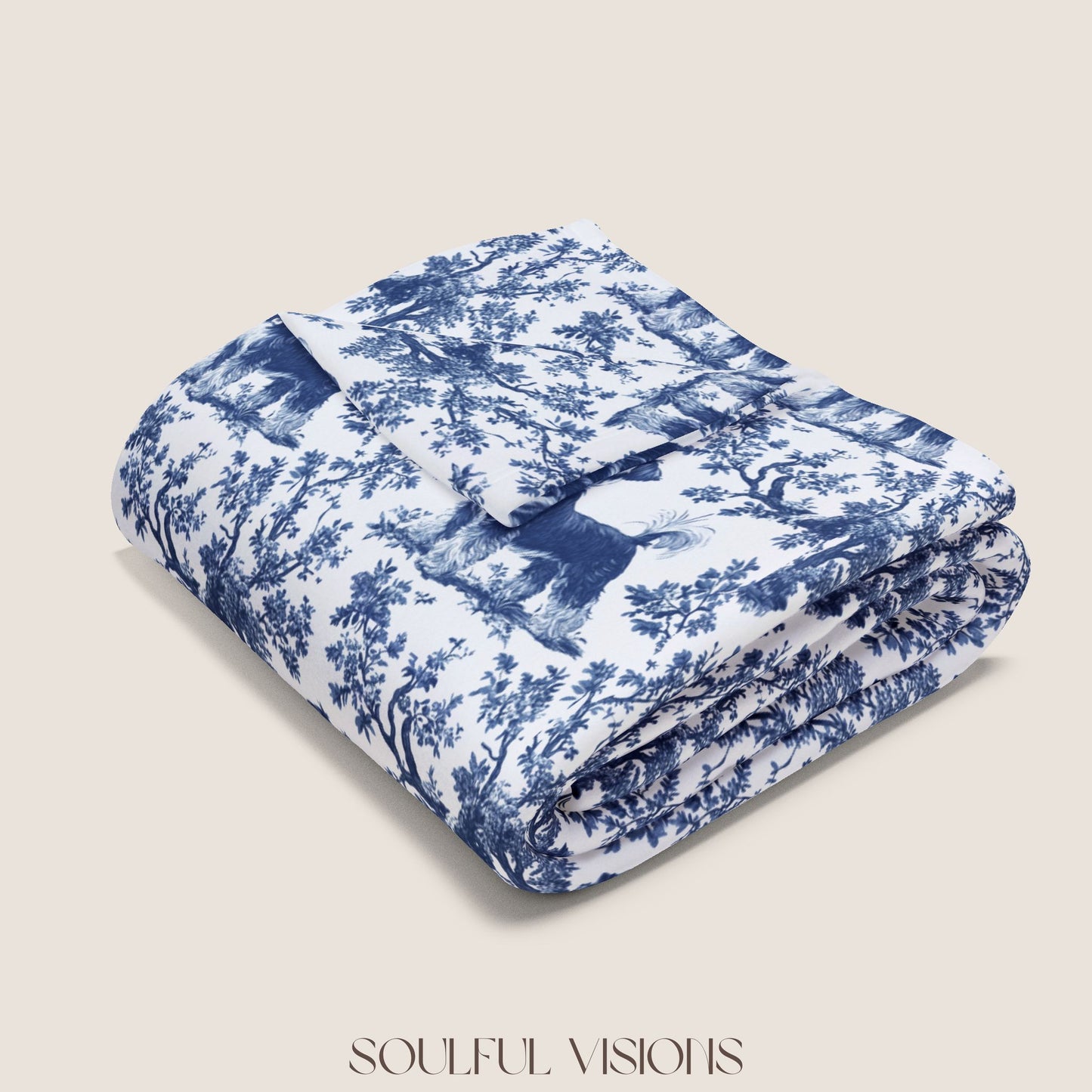Schnauzer Toile French Toile De Jouy Blanket
