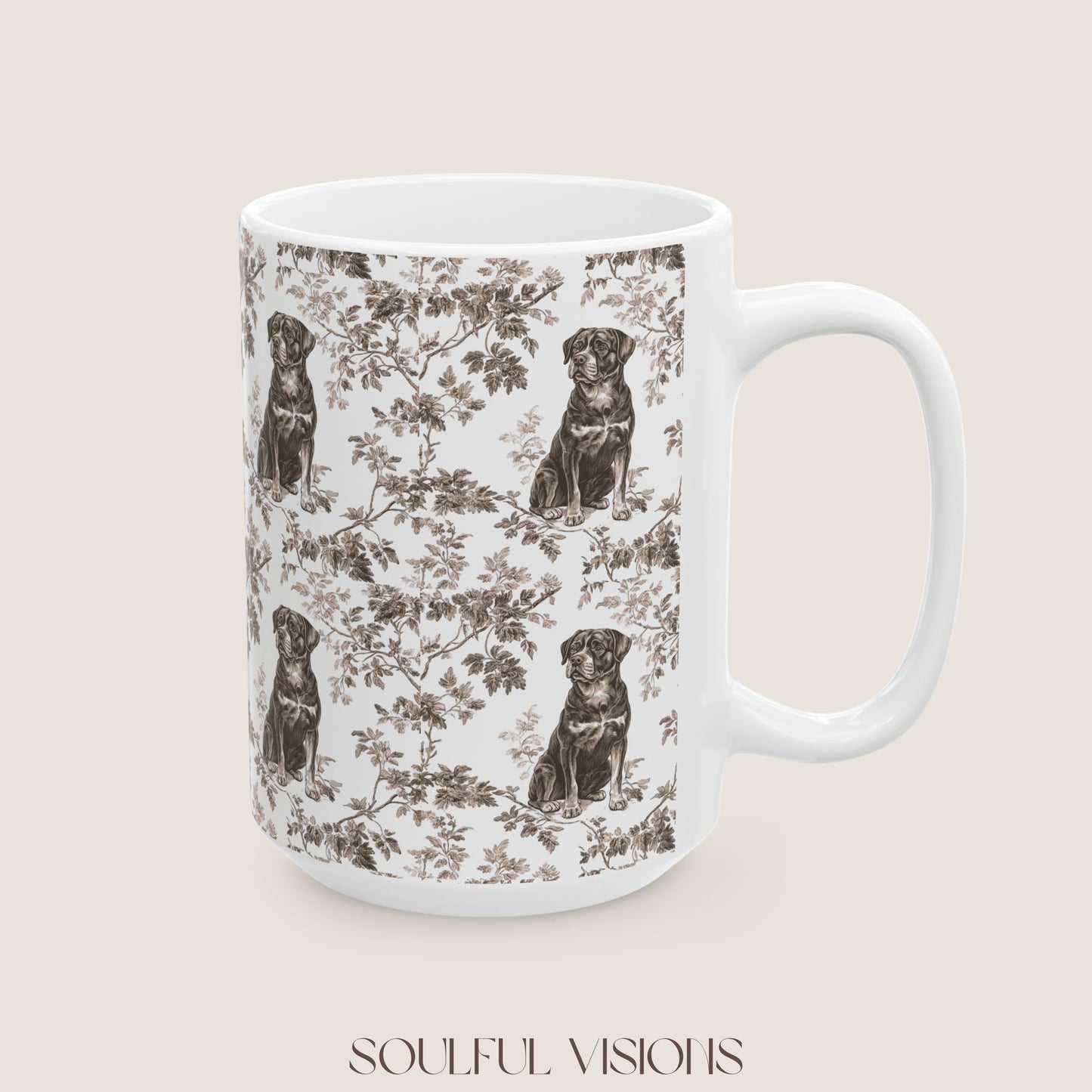 Rottweiler Toile De Jouy Mug