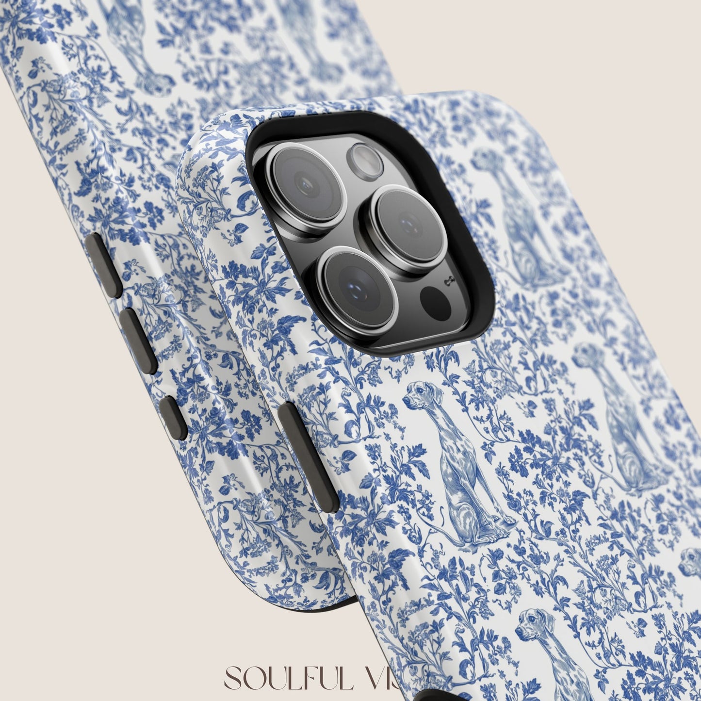 Whippet Toile De Jouy Magnetic Phone Case