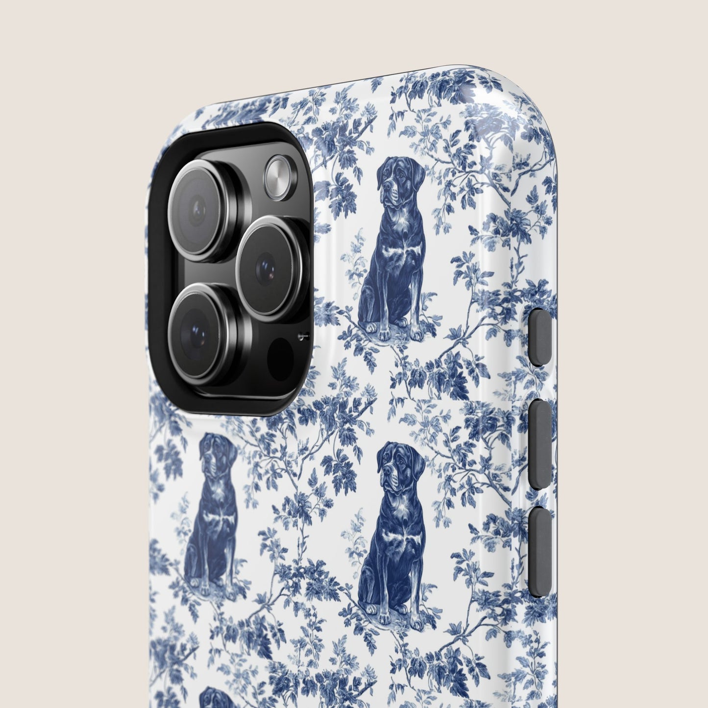 Rottweiler Toile De Jouy Magnetic Phone Case