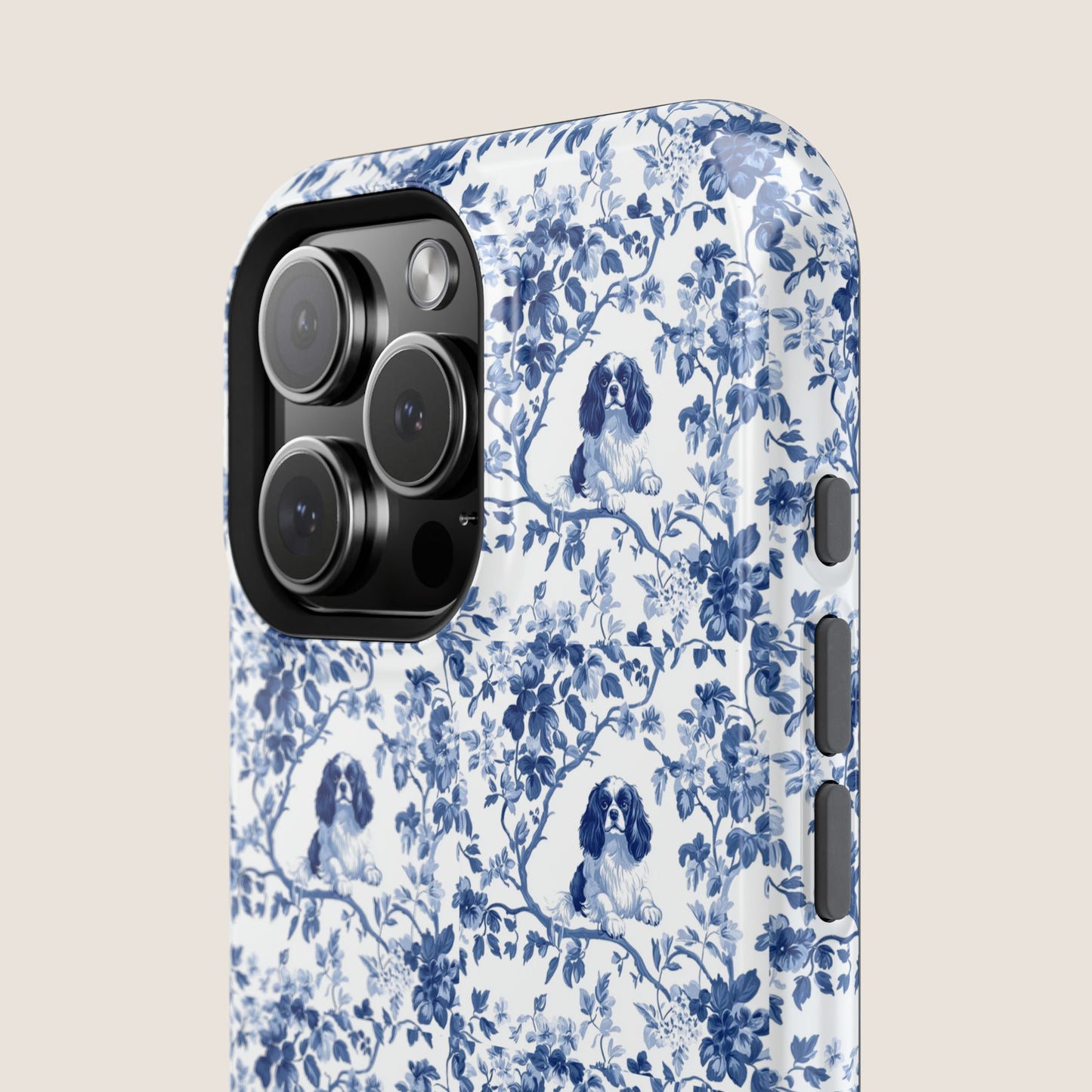 Cavalier King Charles Spaniel Toile De Jouy Magnetic Phone Case