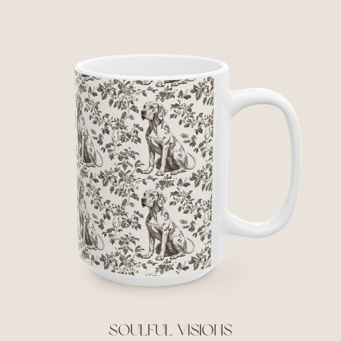 Great Dane Toile De Jouy Mug